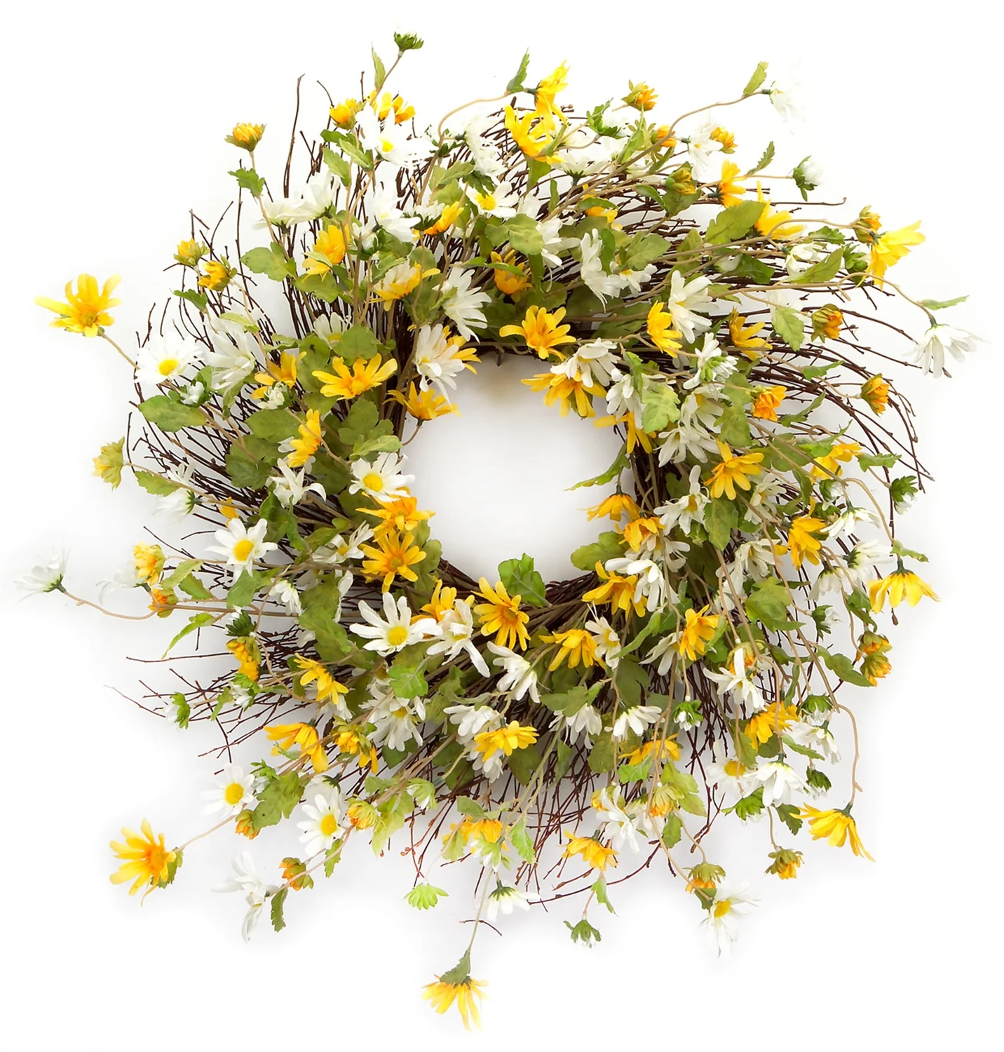 Mixed Daisy Floral Wreath 24″D
