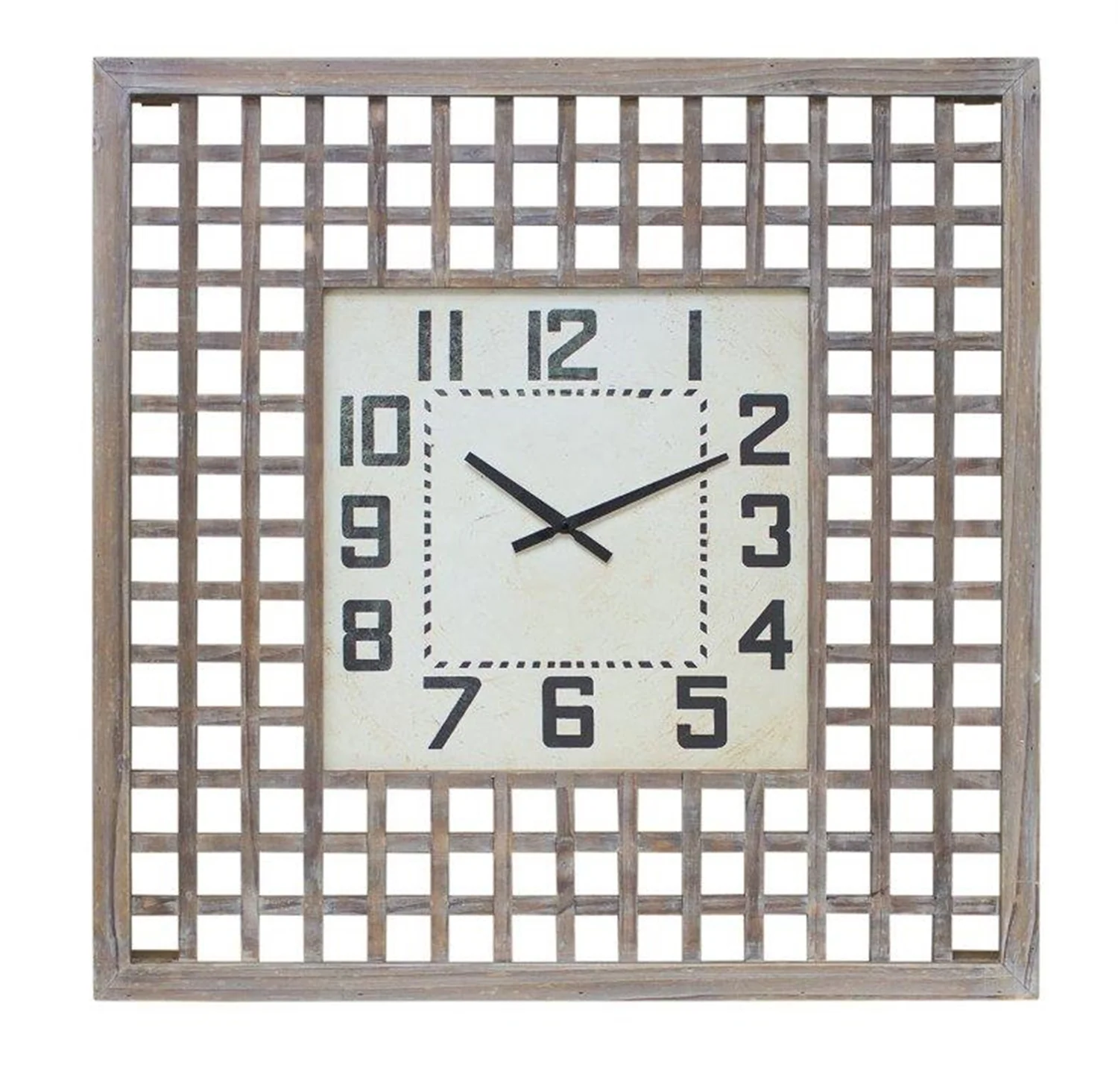 Lattice Wood Wall Clock 29.5″SQ