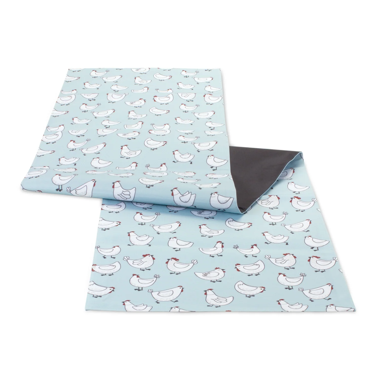 Blue and White Chicken Dining Table Runner 72″L
