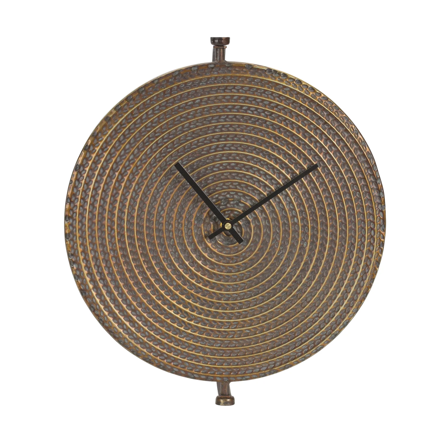 Bronze Metal Wall Clock with Suspended Stand 15″D