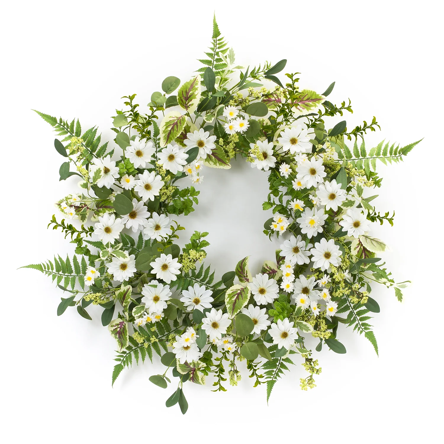 Mixed Fern and Daily Floral Wreath 22.5″D
