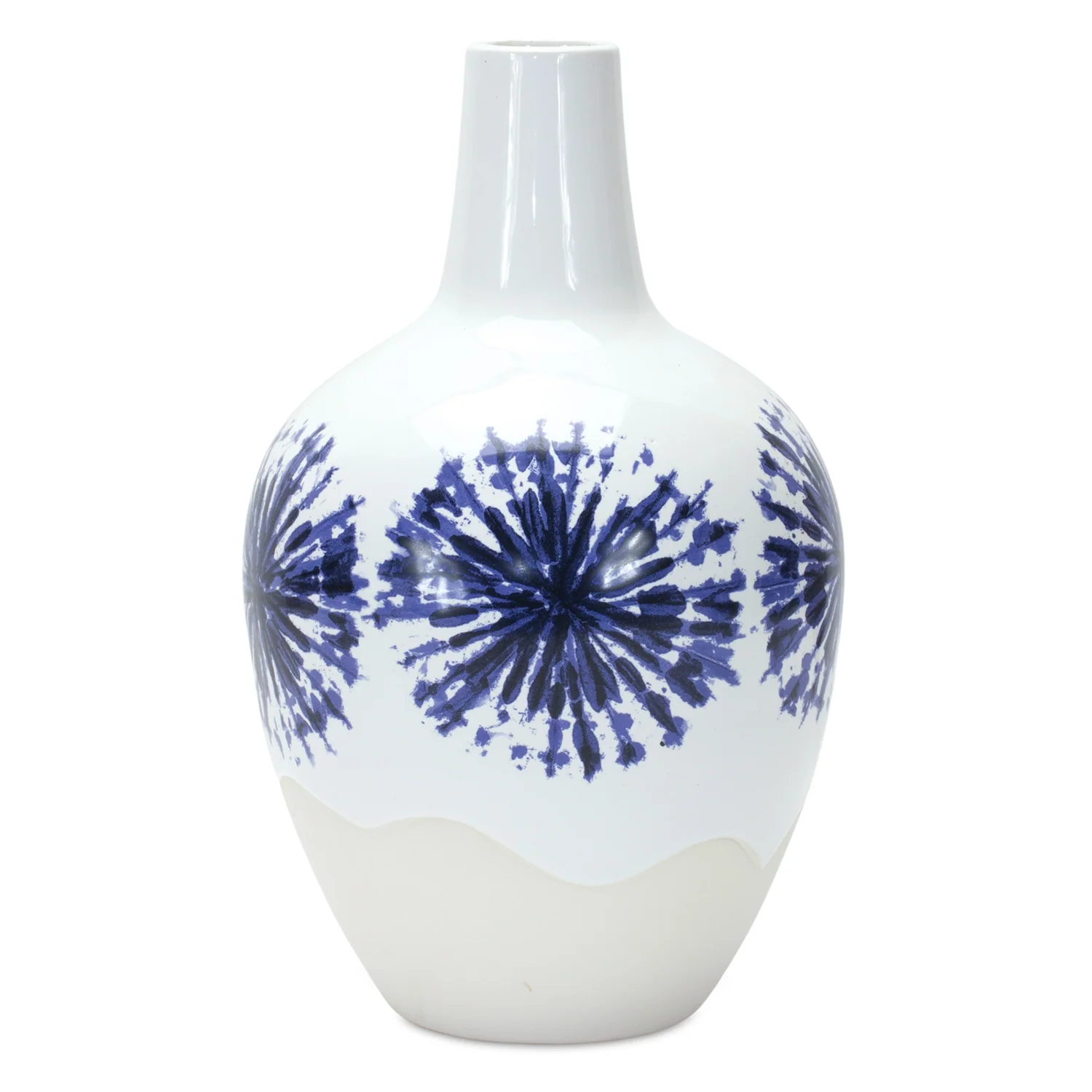 Two-Tone Tie Dye Design Ceramic Vase 11″H
