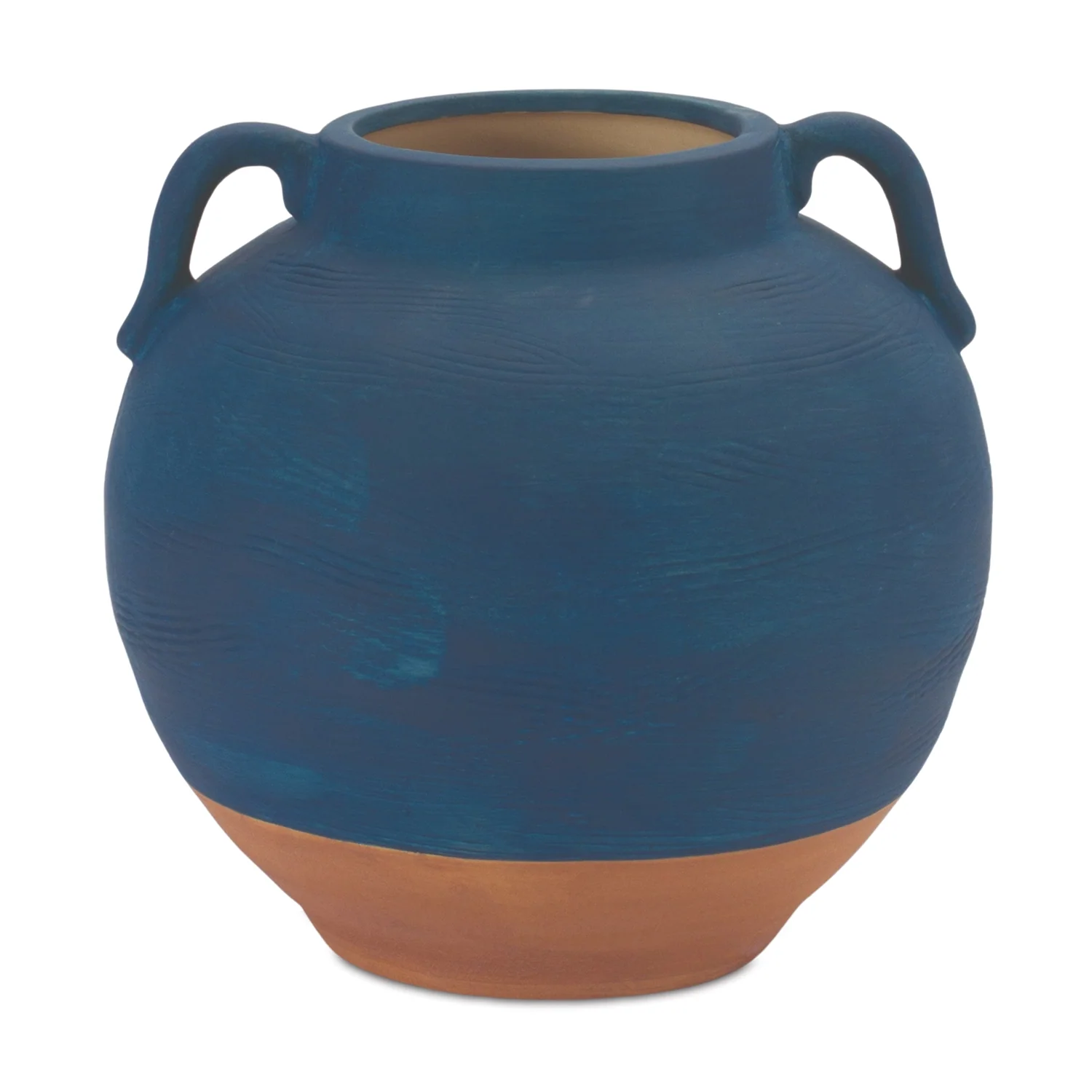 Ceramic Urn Vase with Terra Cotta Accent 7″H