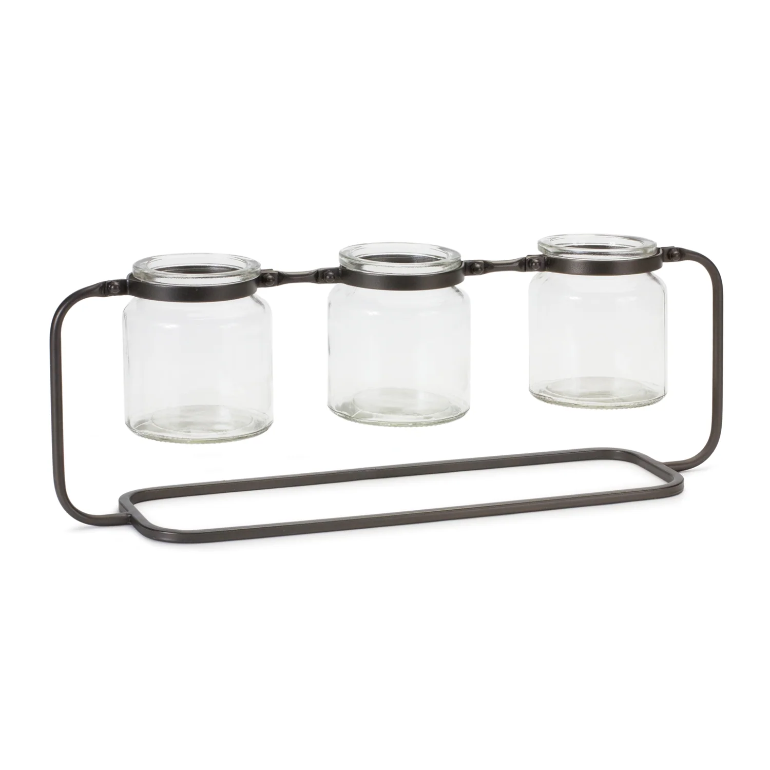 Bottle Vases in Iron Stand 19.75″L