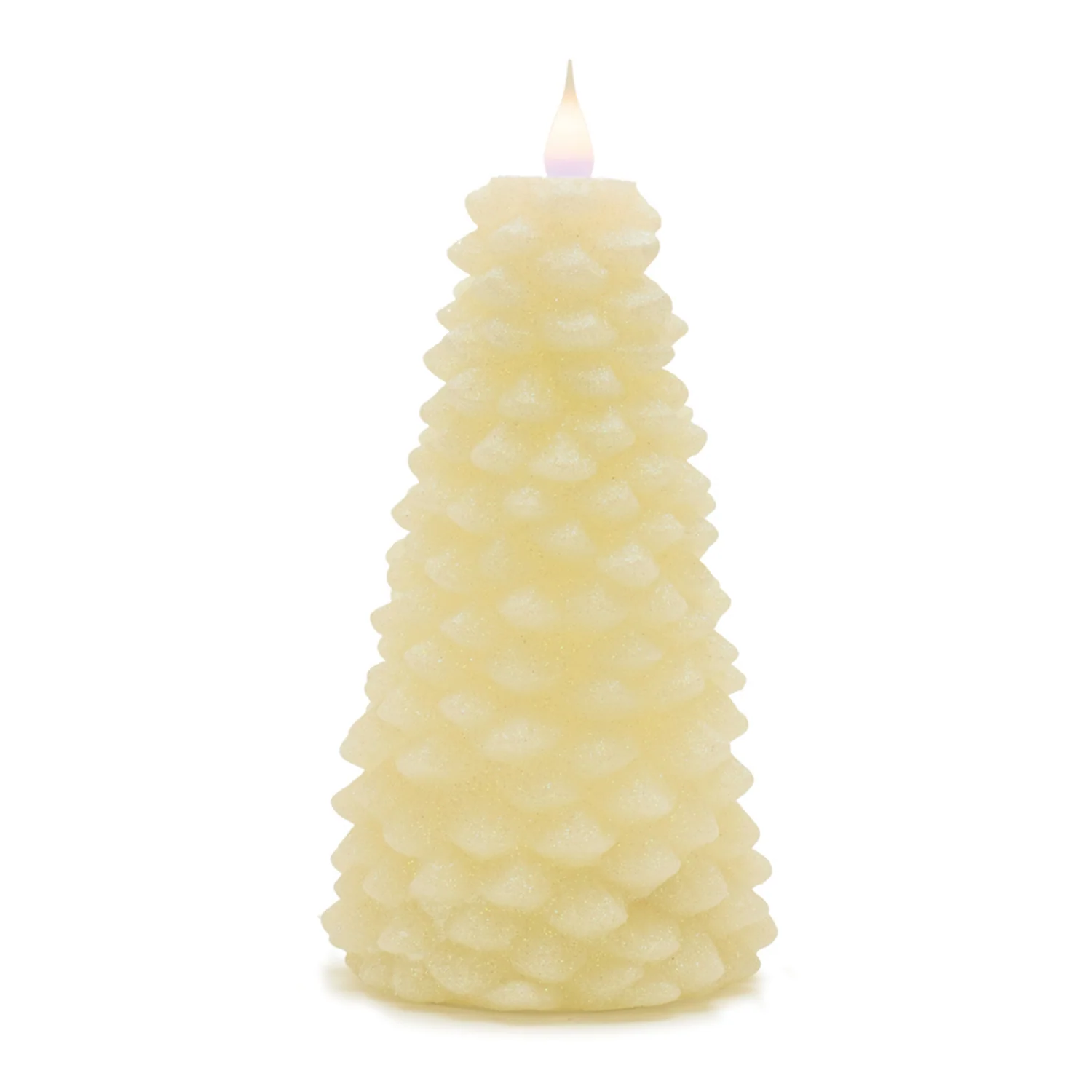 Glittered Pine Tree Candle 8″H