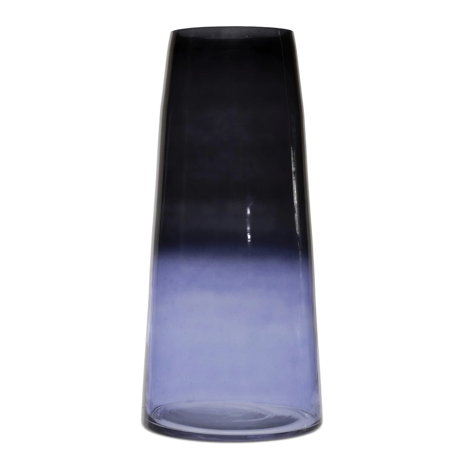 Blue Soda Lime Glass Vase 12.5″H