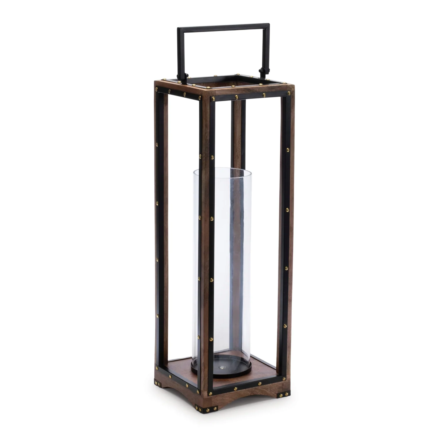 Framed Candle Holder with Rivet Detail 25.25″H