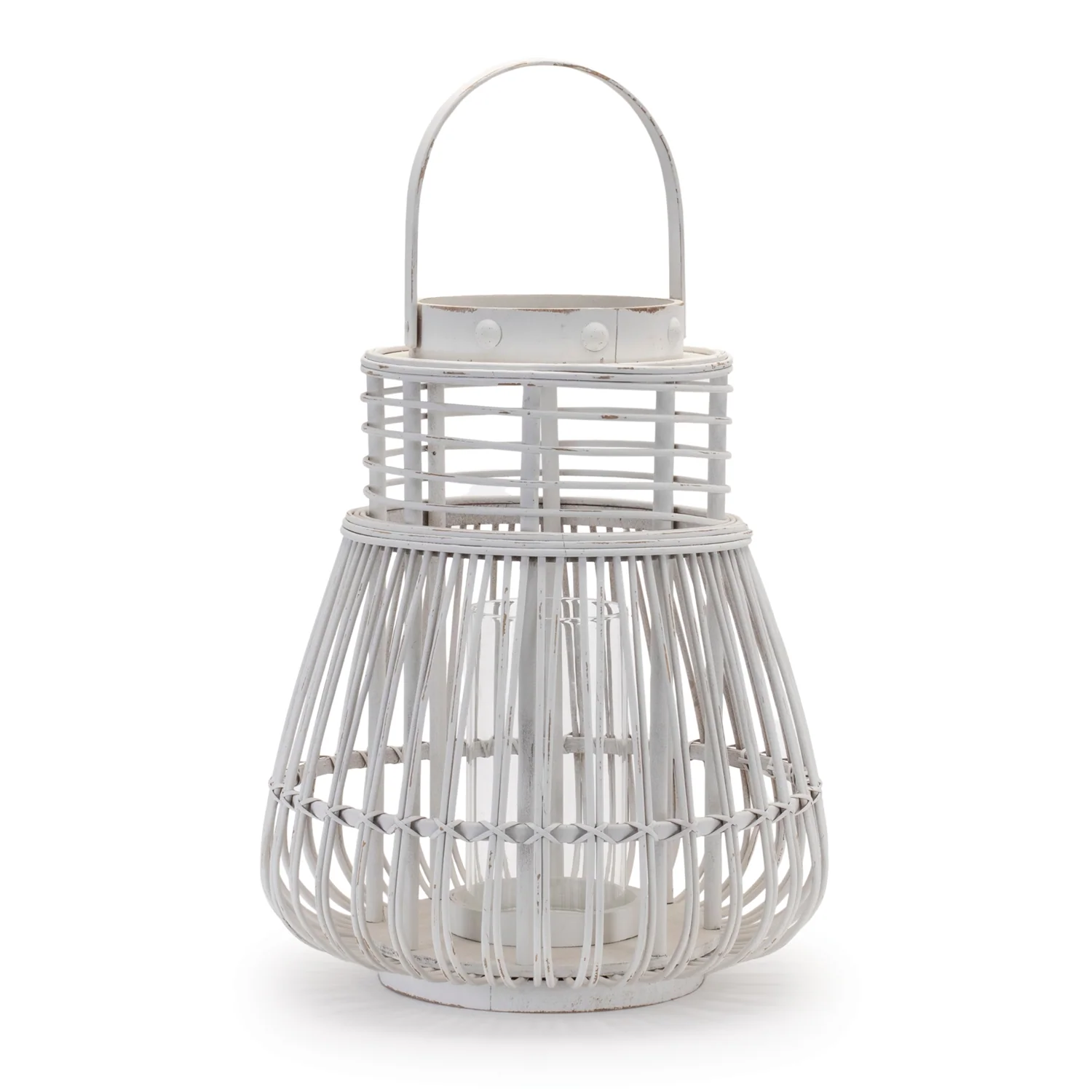 Woven Rattan Lantern 14.5″H