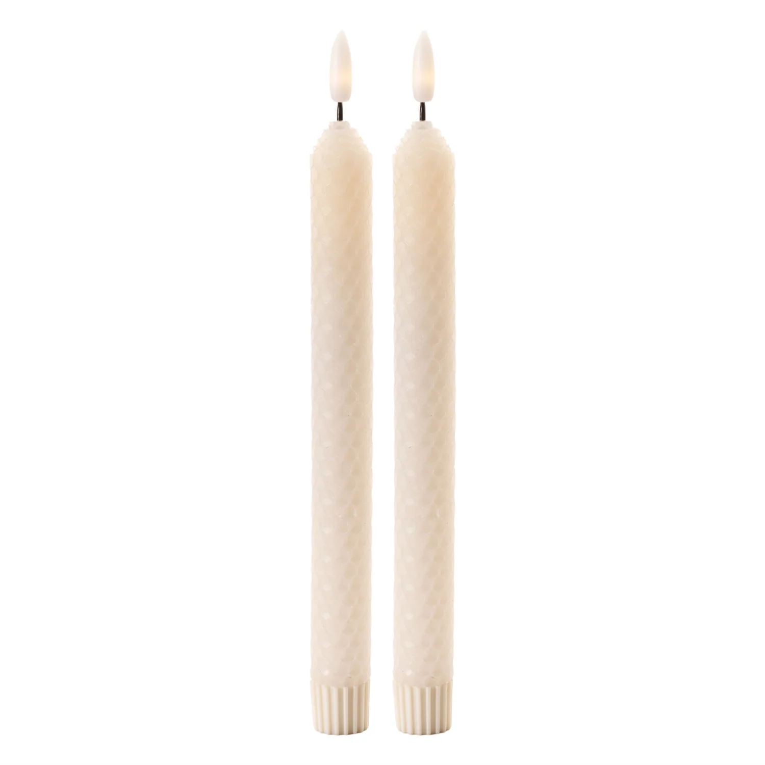 FIA Wick Beige Textured Taper Candle (Set of 2)