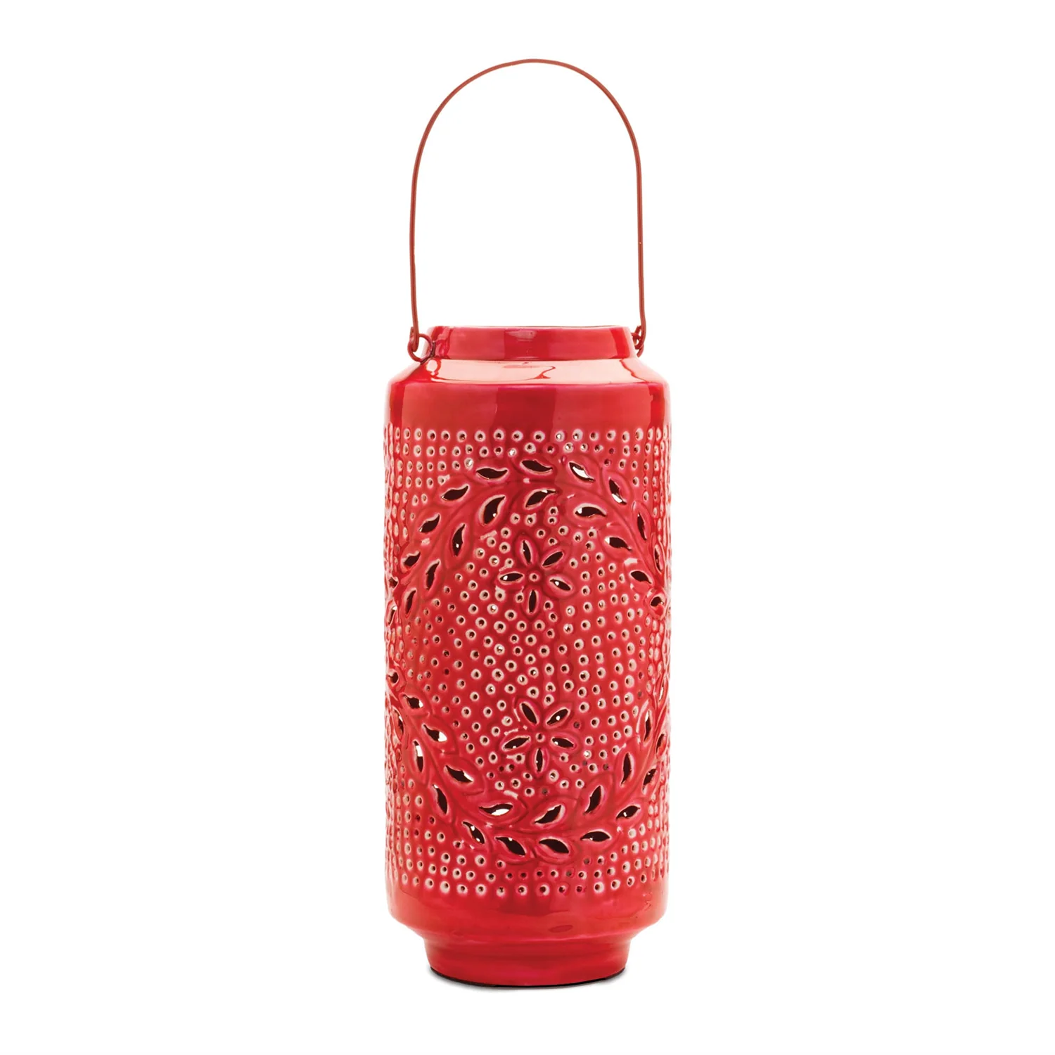 Punched Metal Candle Lantern 15.5″H