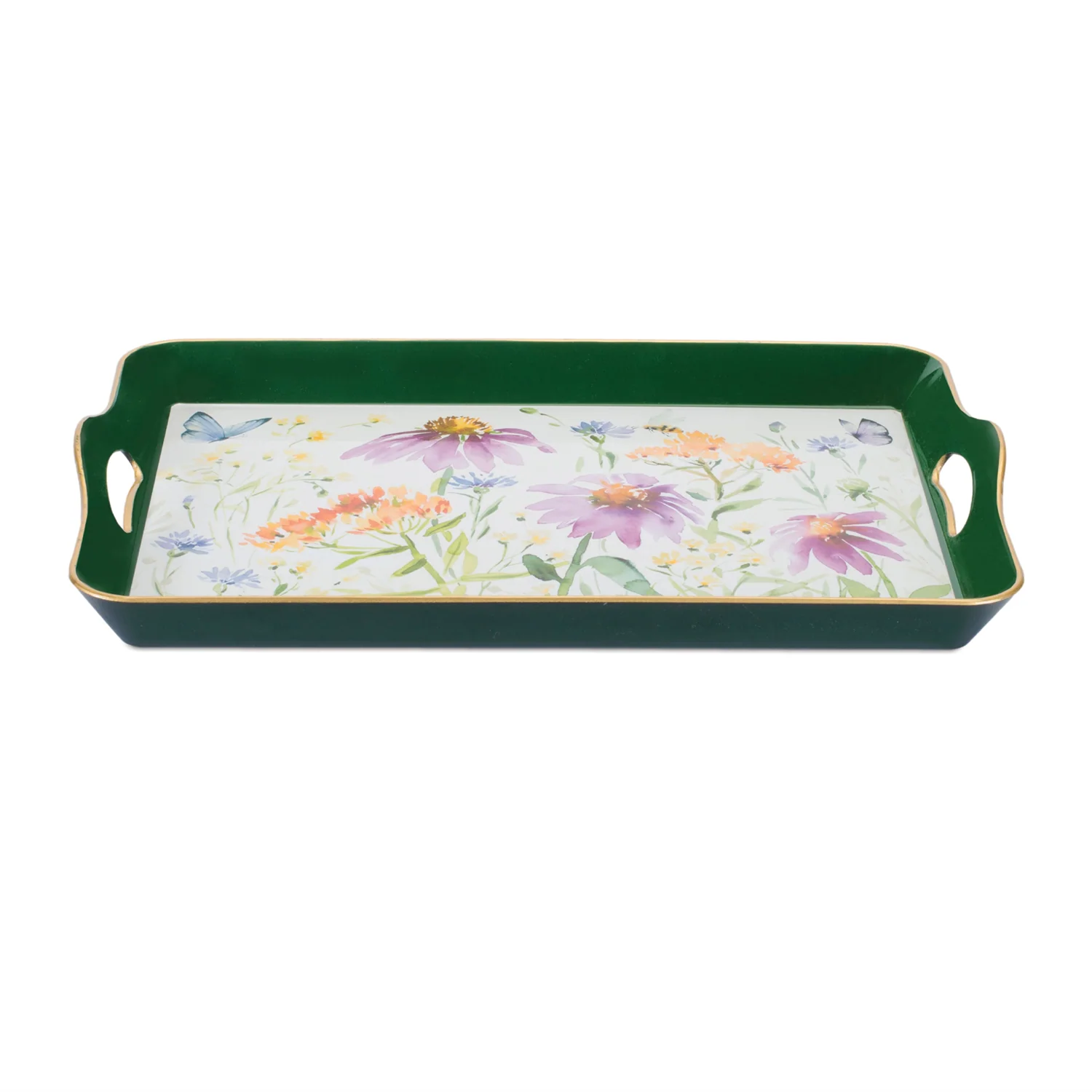 Wildflower Insect Print Tray with Handles 17″L