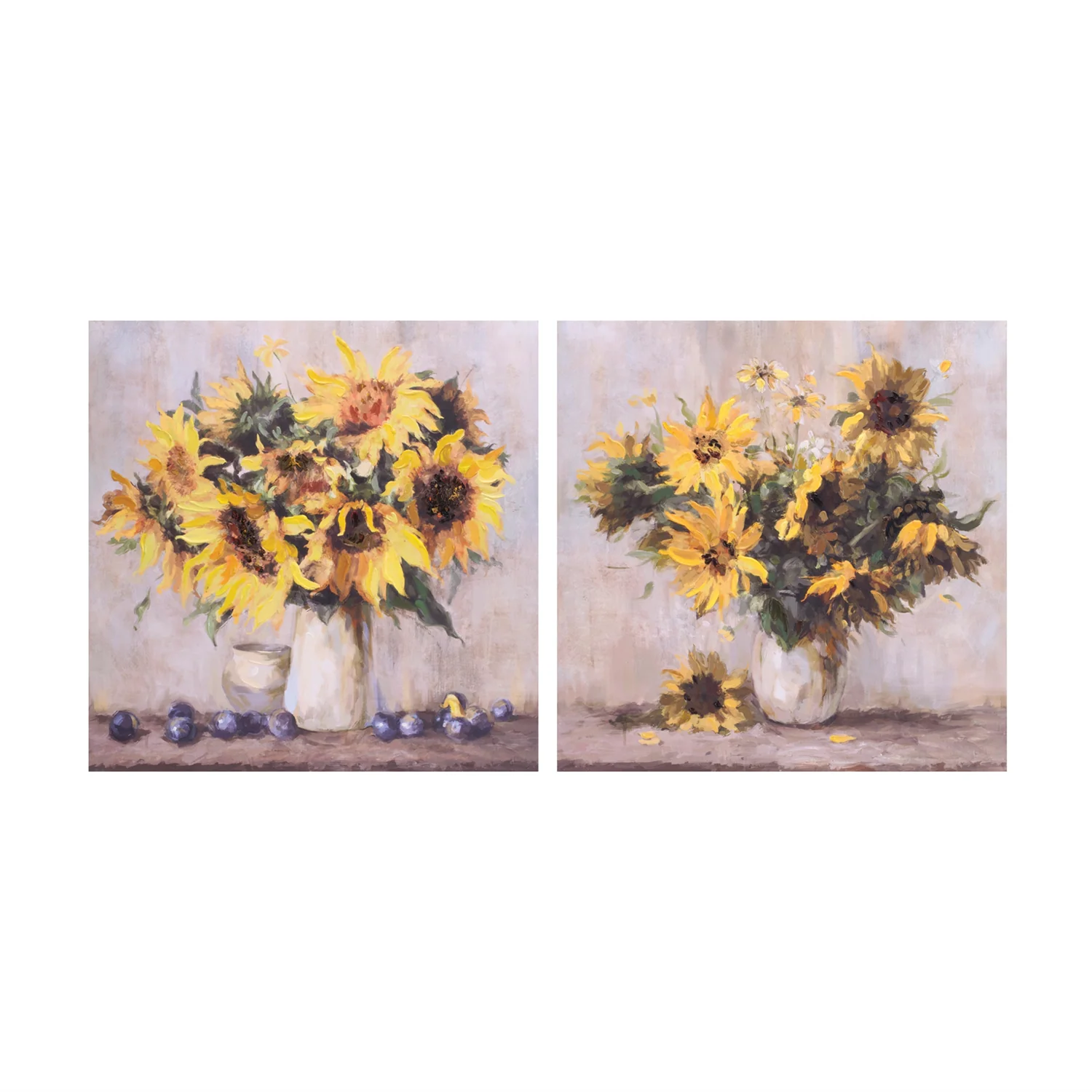 Sunflower Vase Canvas Wall Art 32″L (Set of 2)