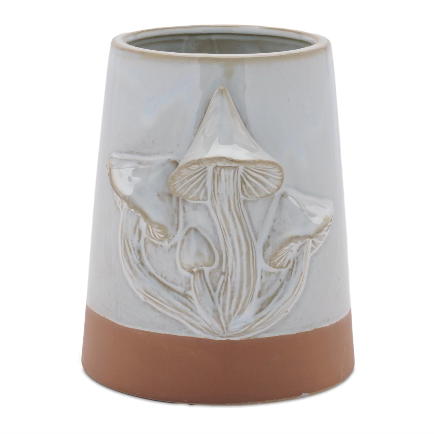 Tapered Porecelain Planter with Mushrooms (Set of 2)