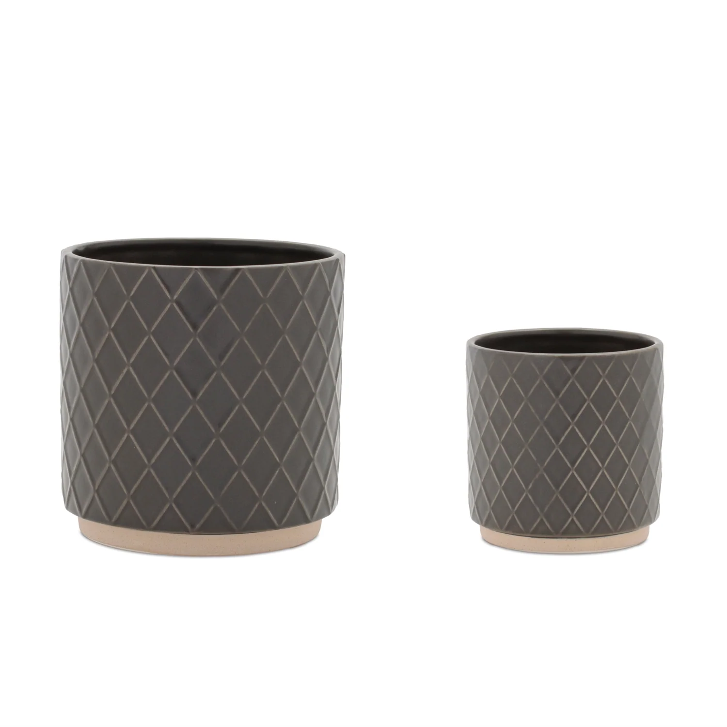 Ceramic Diamond Pattern Planter (Set of 2)