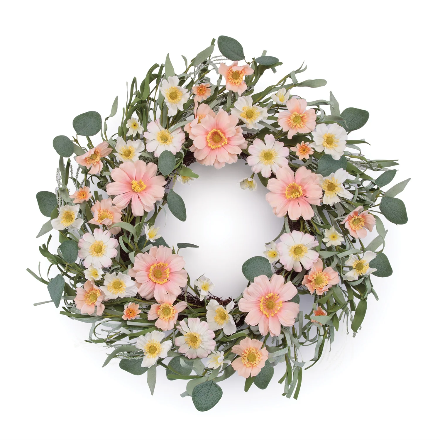 Mixed Daisy Floral Wreath 22″D