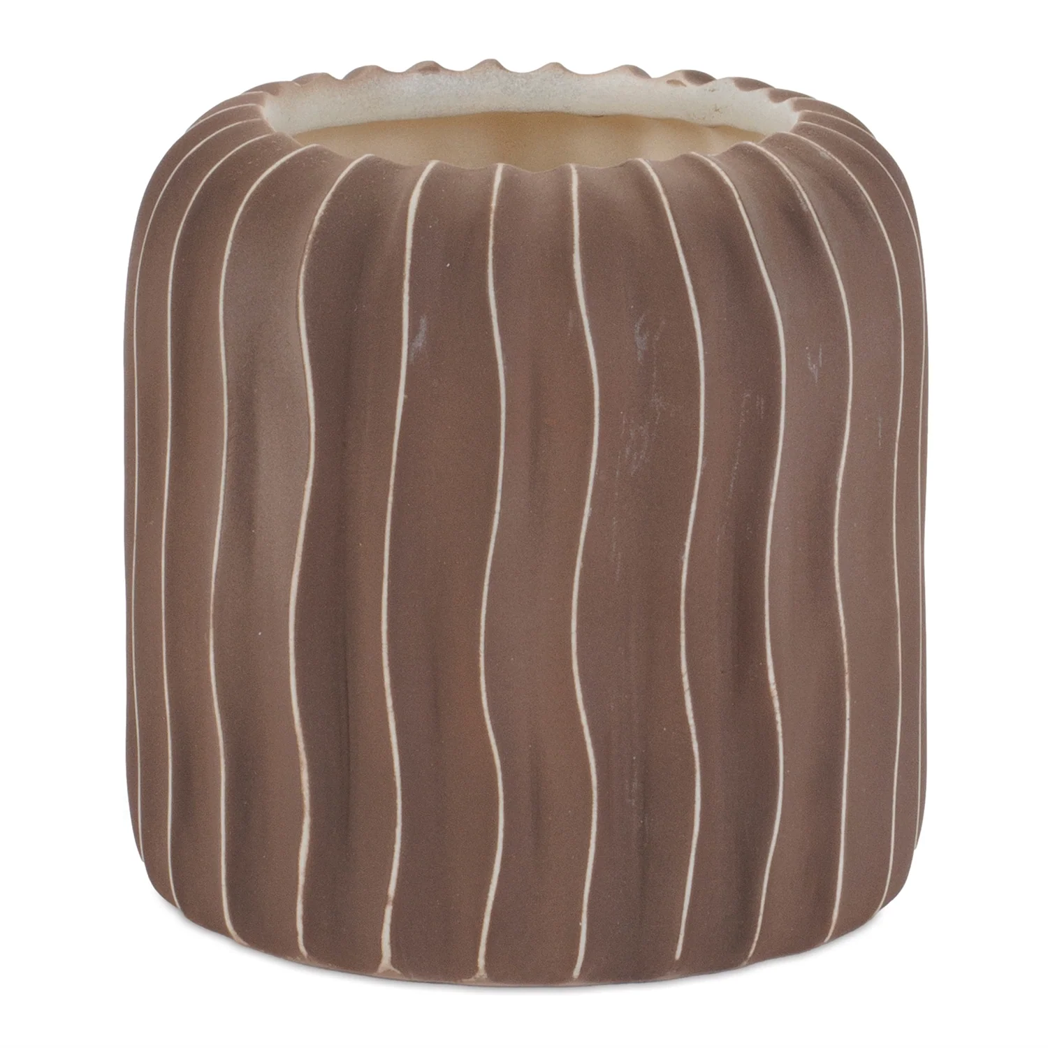 Wavy Ribbed Ceramic Vase (Set of 2)