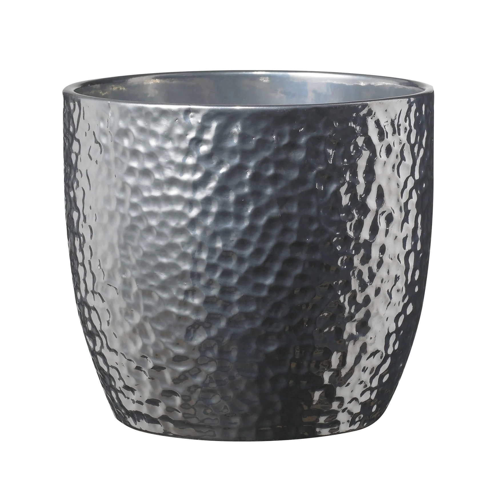5.1″ Shiny Silver Ceramic Boston Metallic Pot