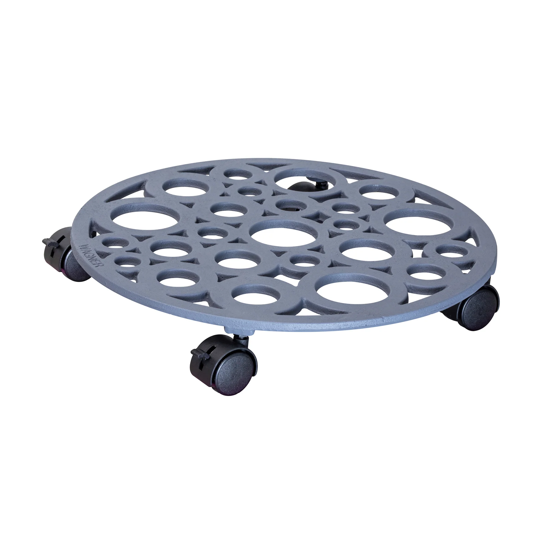 15″ Pewter Round Cast Iron Plant Caddy