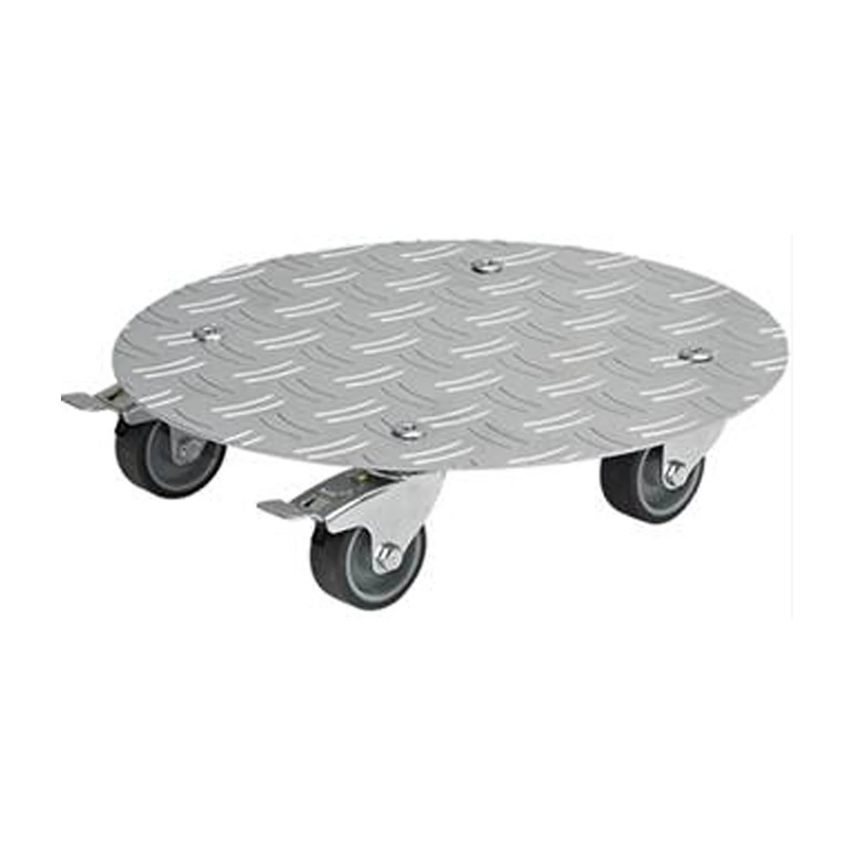 11.8″ Silver Round Diamond Plated Aluminum Plant Caddy