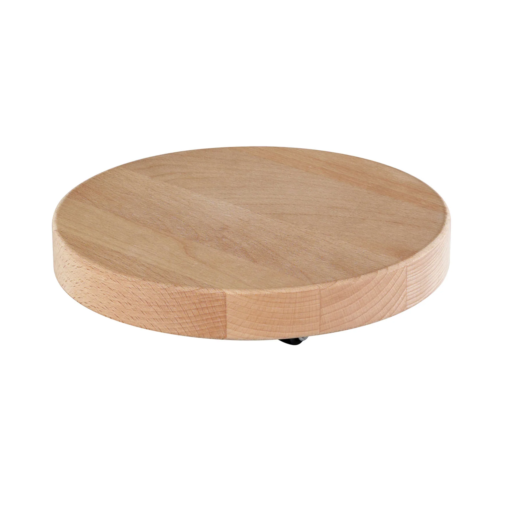 10″ Natural Round Wooden Plant Caddy w/No-Show Casters