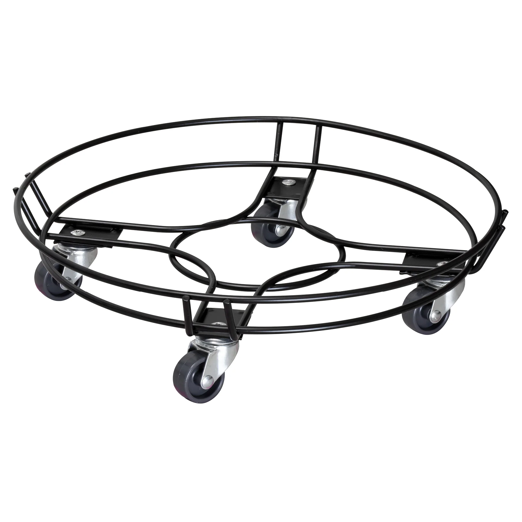 15″ Black Round Steel Wire Plant Caddy