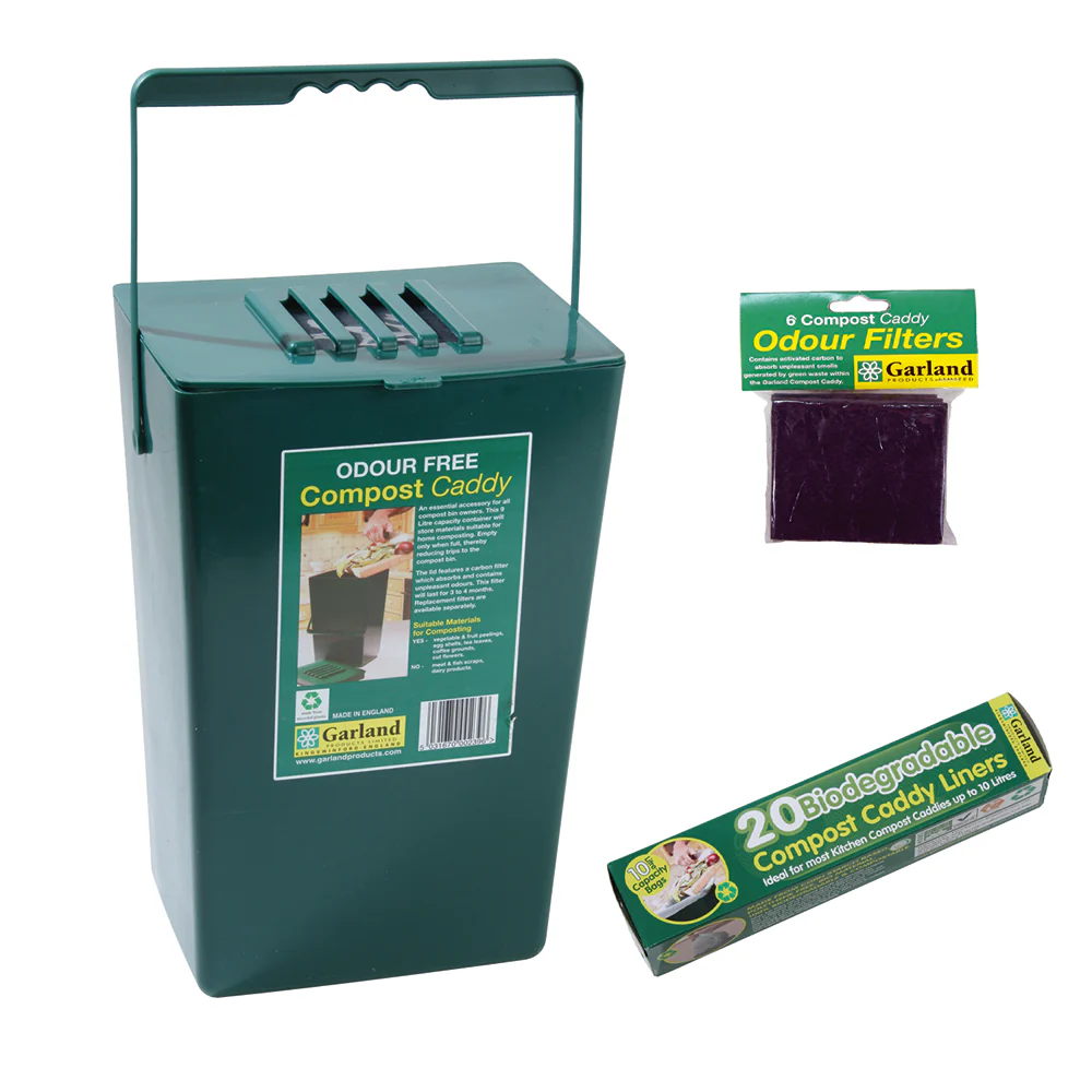 Midi Compost Caddy w/Repl Filters and Biodegradable Bags