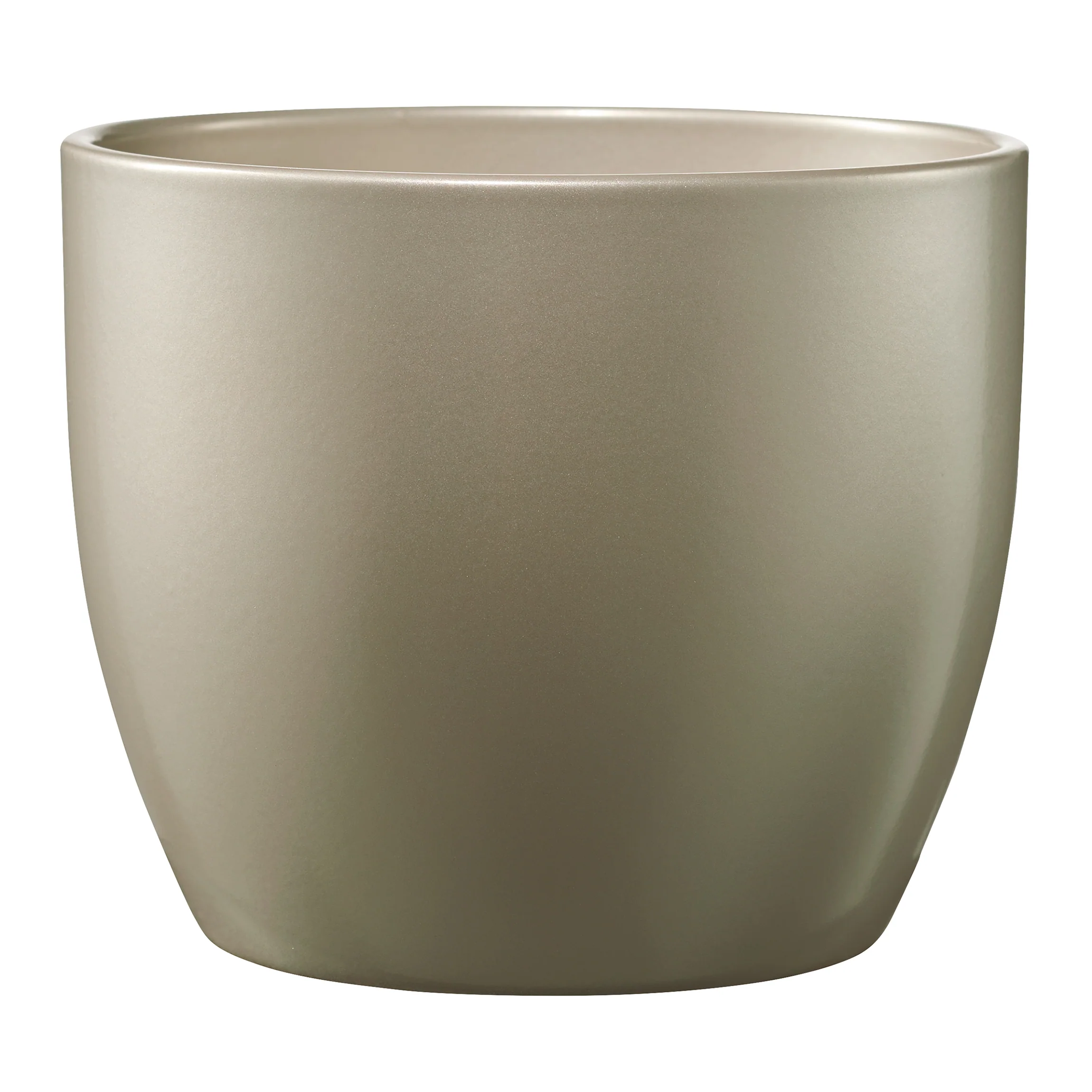 5.1″ Gray Beige Metallic Ceramic Basel Elegance Pot