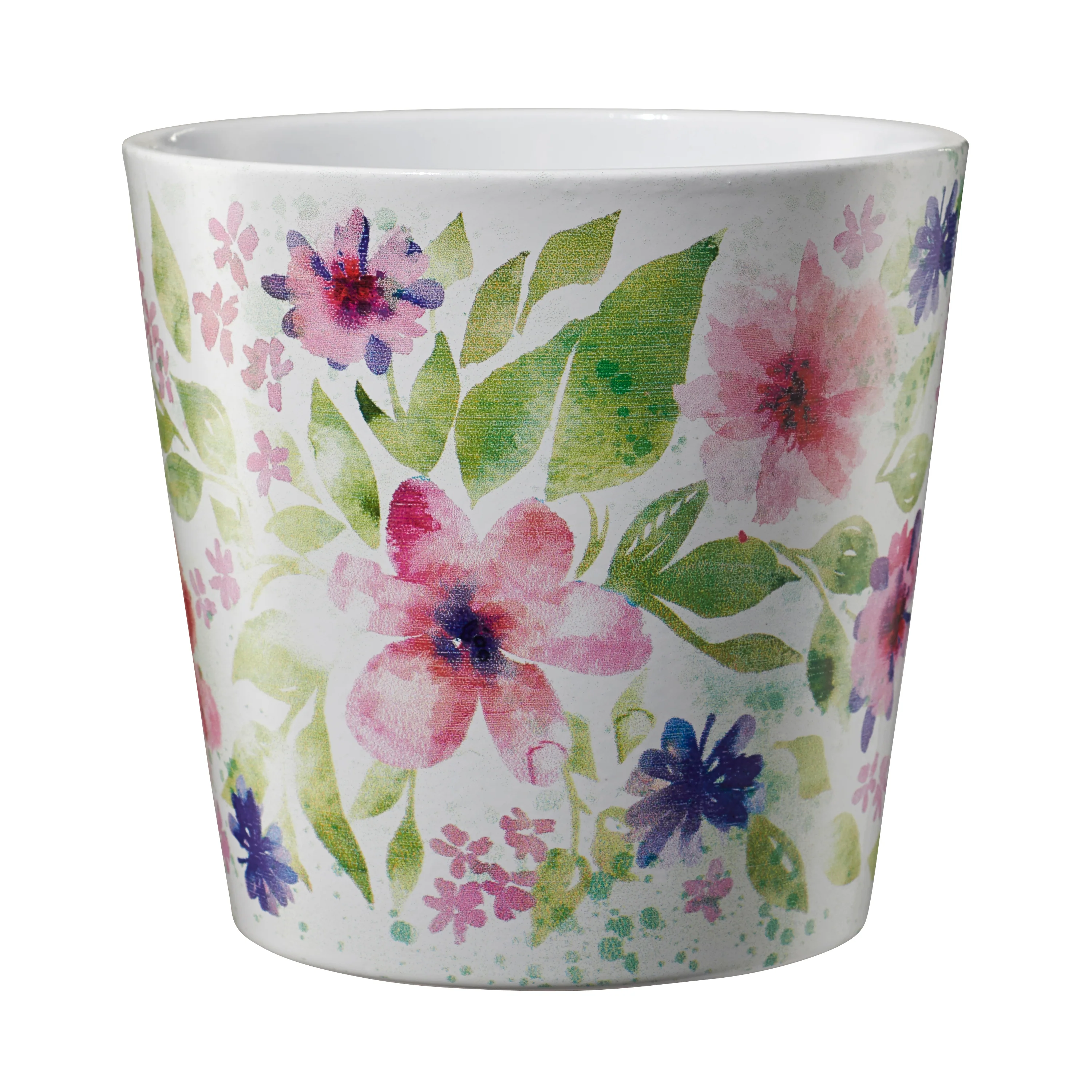 5.5″ Flower Watercolor Ceramic Dallas Aquarelle Pot