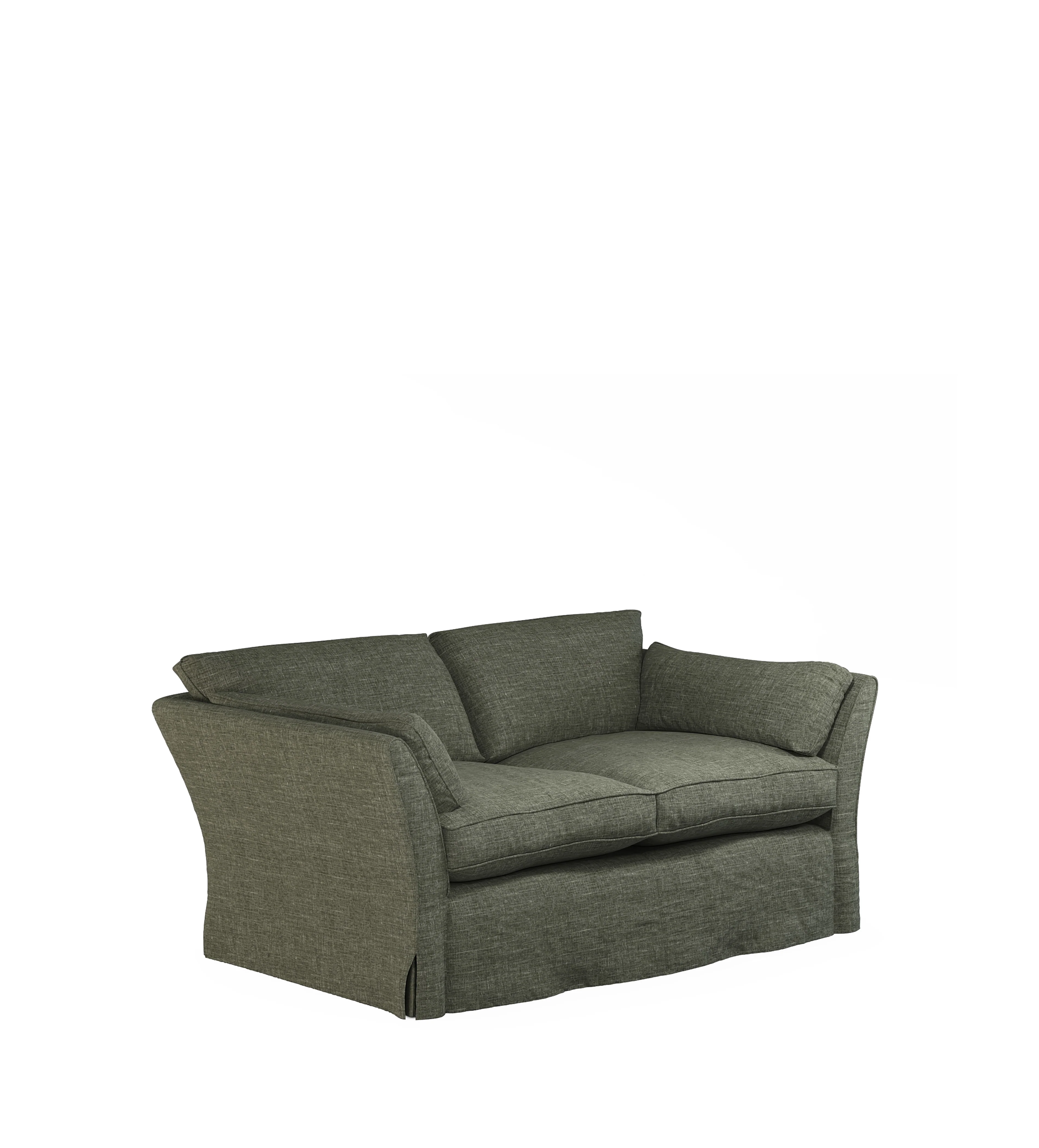 COVER ONLY – Radcliffe Laundered Linen Loose Cover for 2-Seater Sofa – Dune Green