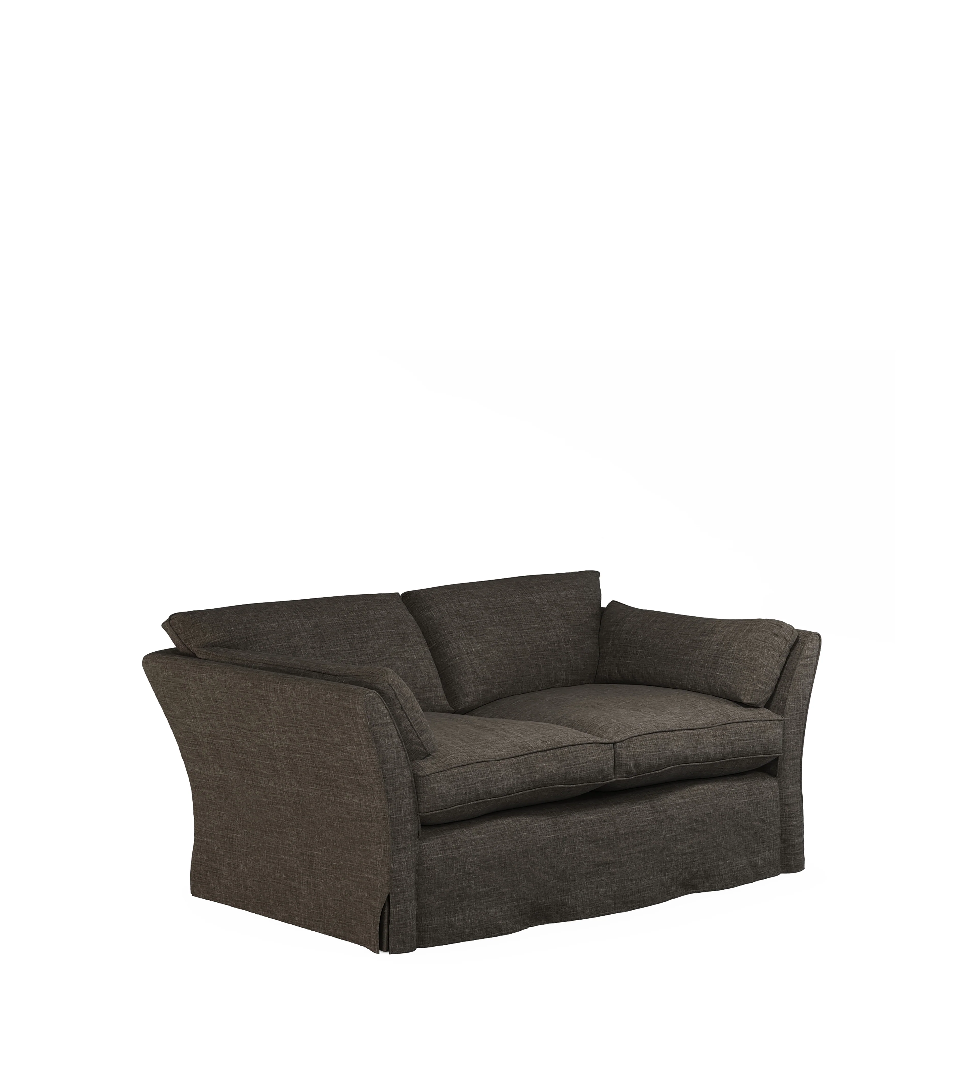 COVER ONLY – Radcliffe Laundered Linen Loose Cover for 2-Seater Sofa – Warm Grey