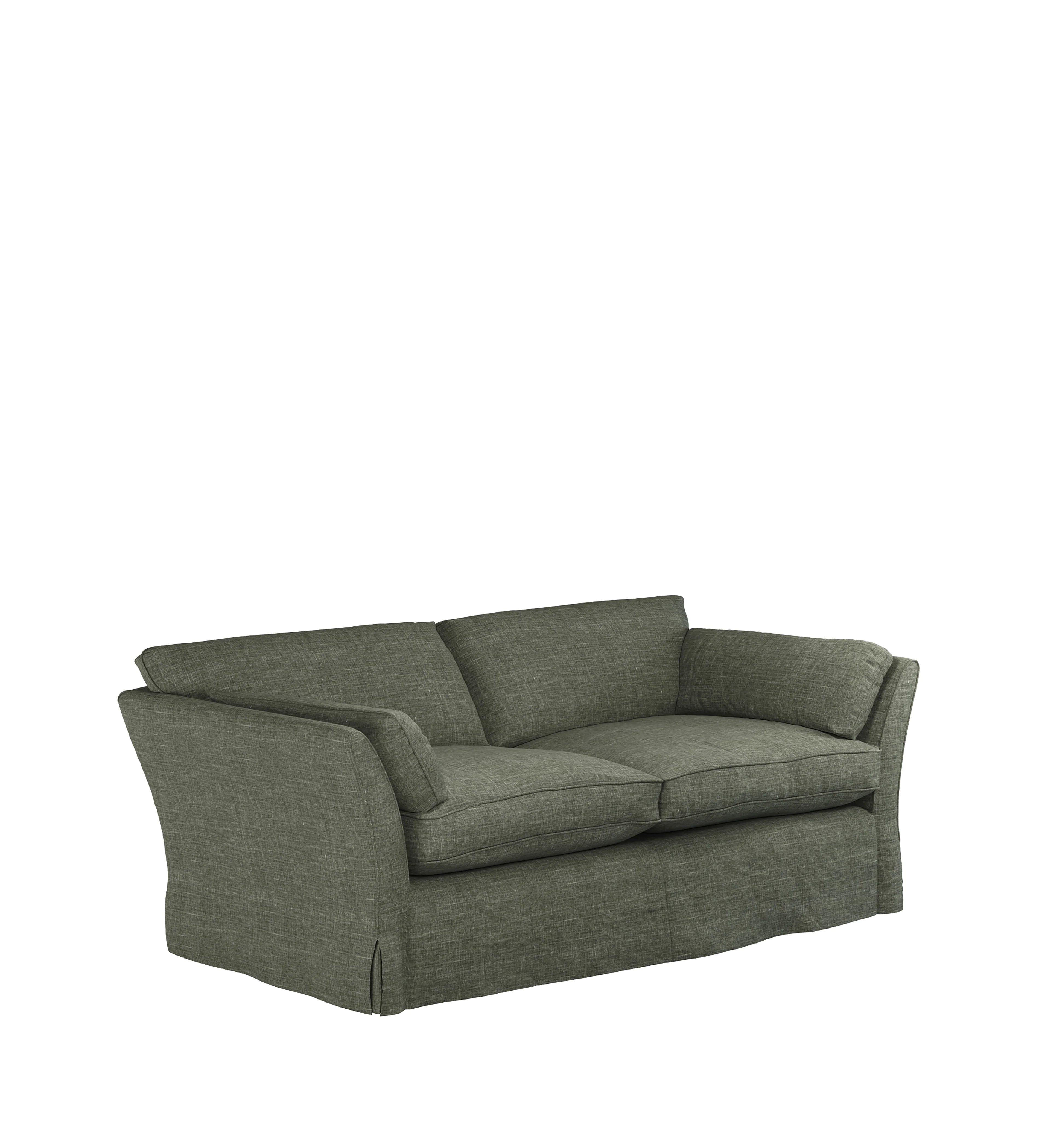 COVER ONLY – Radcliffe Laundered Linen Loose Cover for 3-Seater Sofa – Dune Green