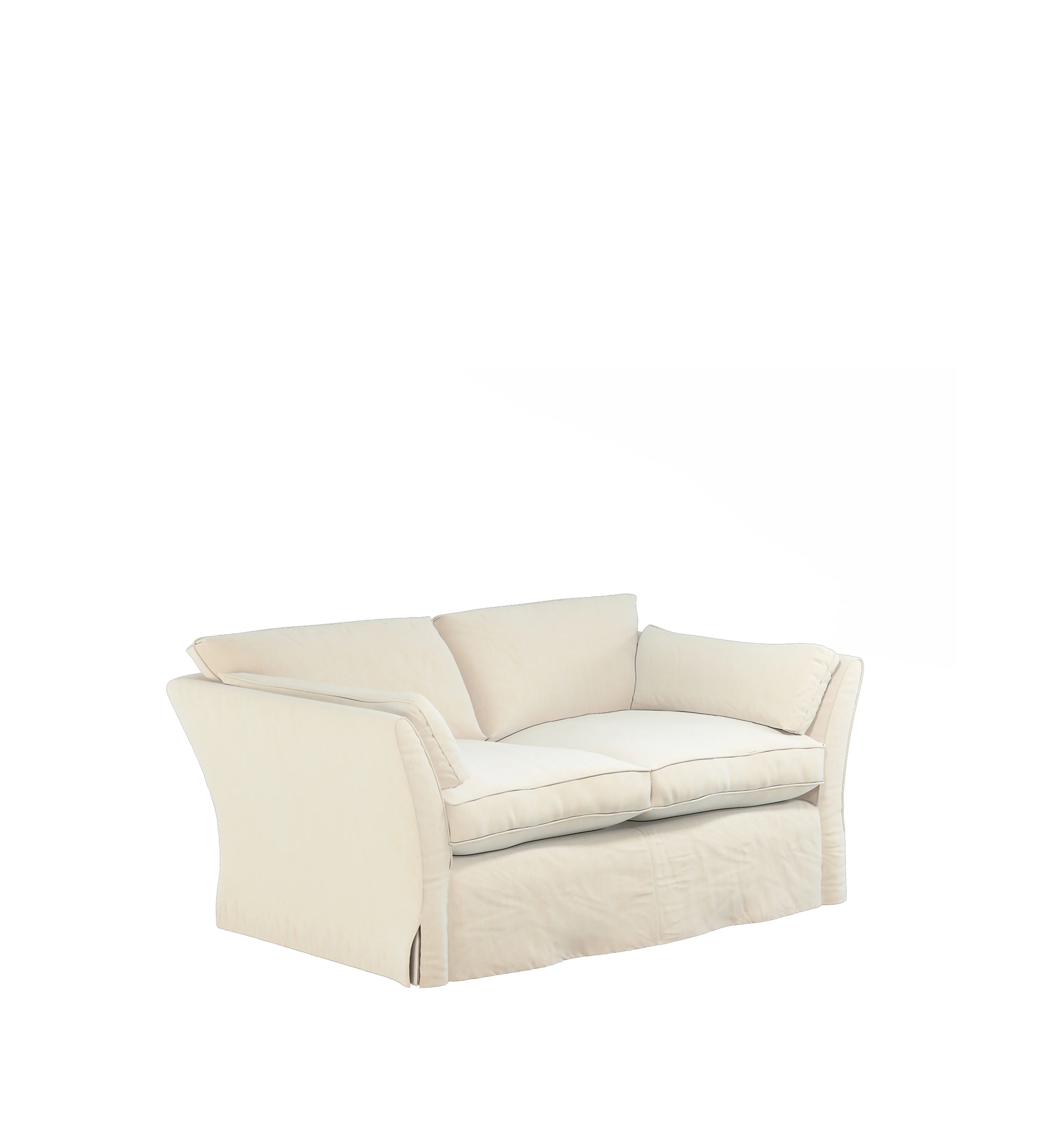 COVER ONLY – Radcliffe Stonewash Linen Loose Cover for 2-Seater Sofa – Dyed Oyster