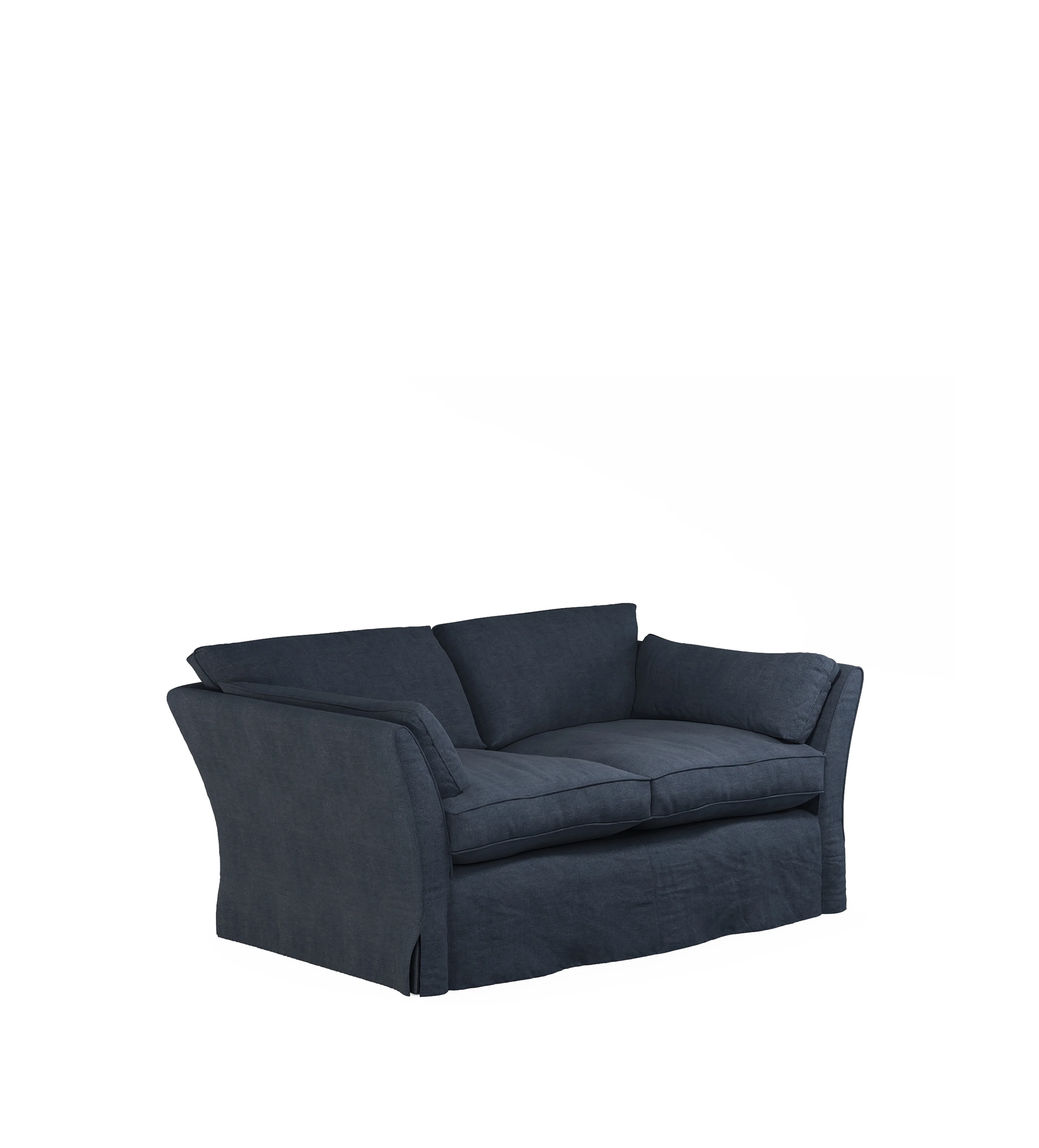 COVER ONLY – Radcliffe Stonewash Linen Loose Cover for 2-Seater Sofa – Petrol