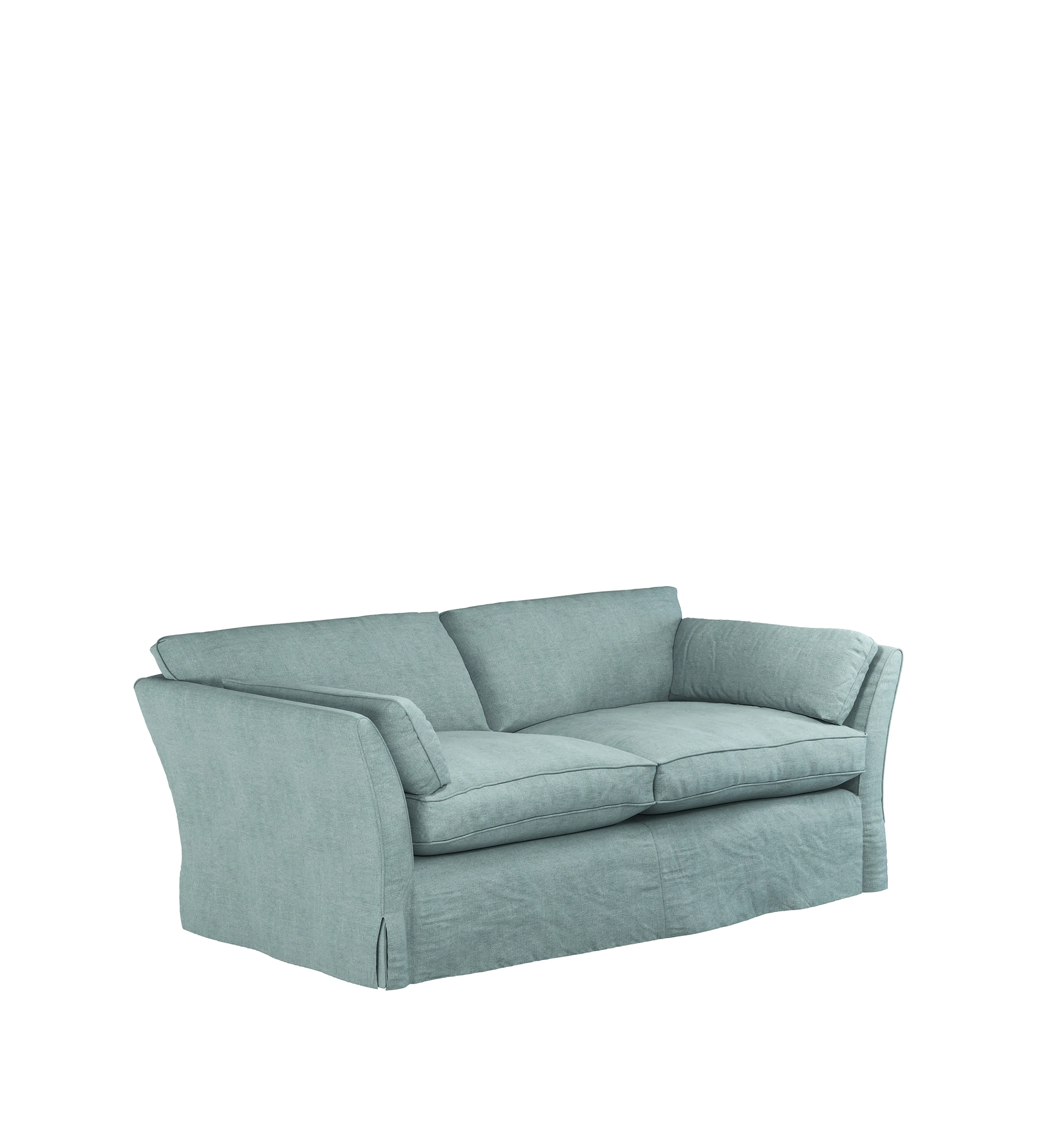 COVER ONLY – Radcliffe Stonewash Linen Loose Cover for 3-Seater Sofa – Aqua