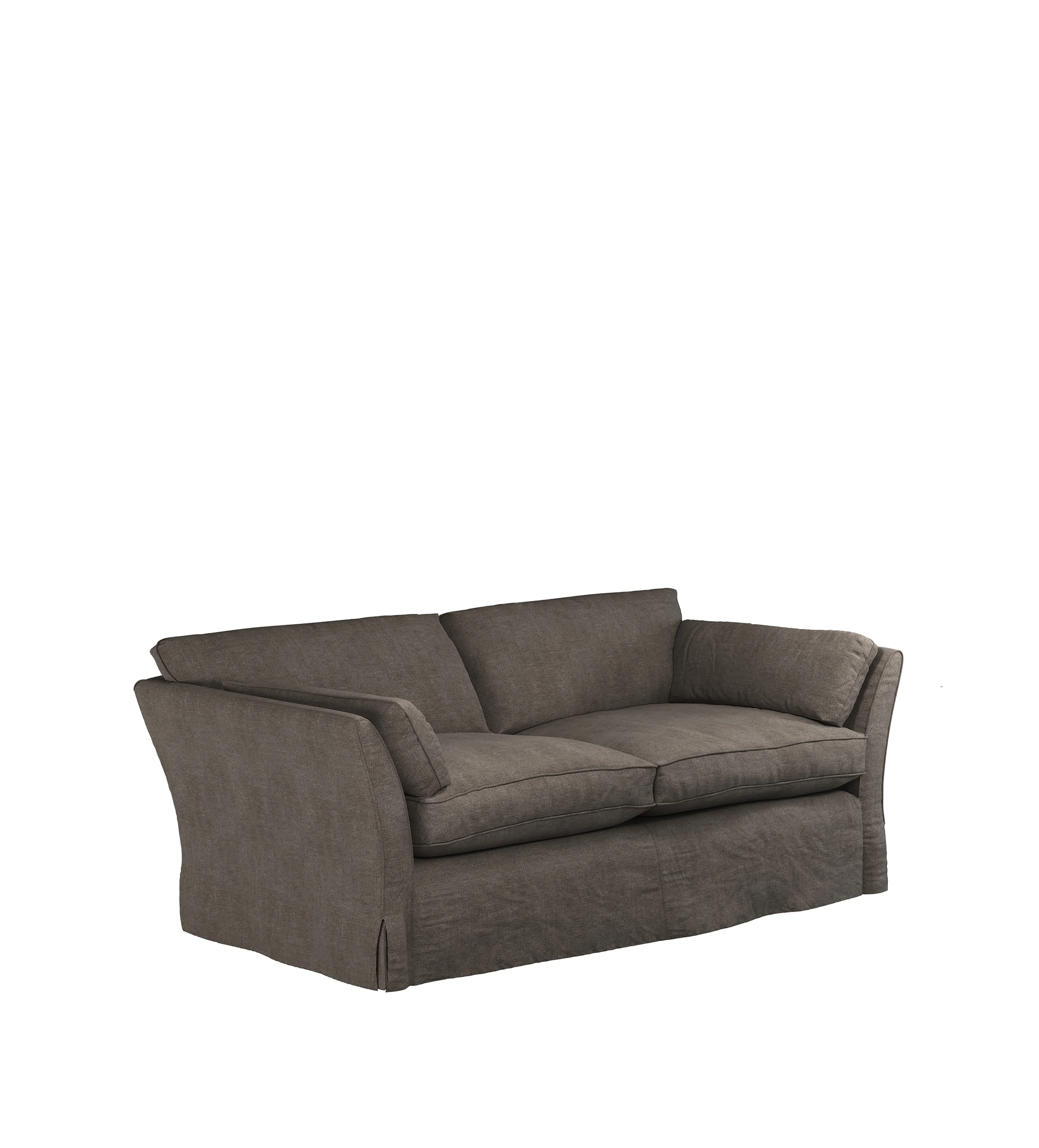 COVER ONLY – Radcliffe Stonewash Linen Loose Cover for 3-Seater Sofa – Walnut
