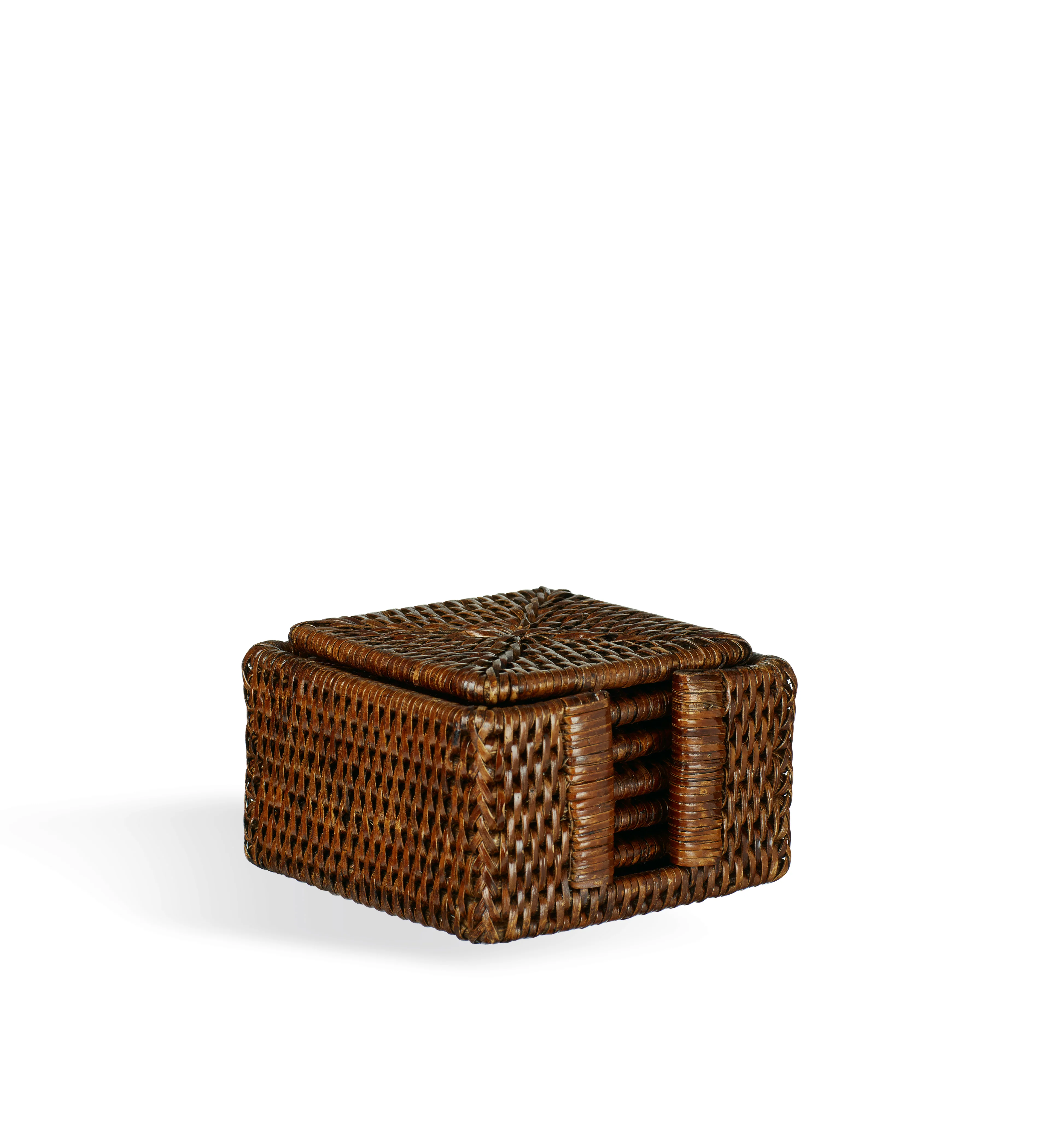 Rattan Coasters – Set of Six – Brown