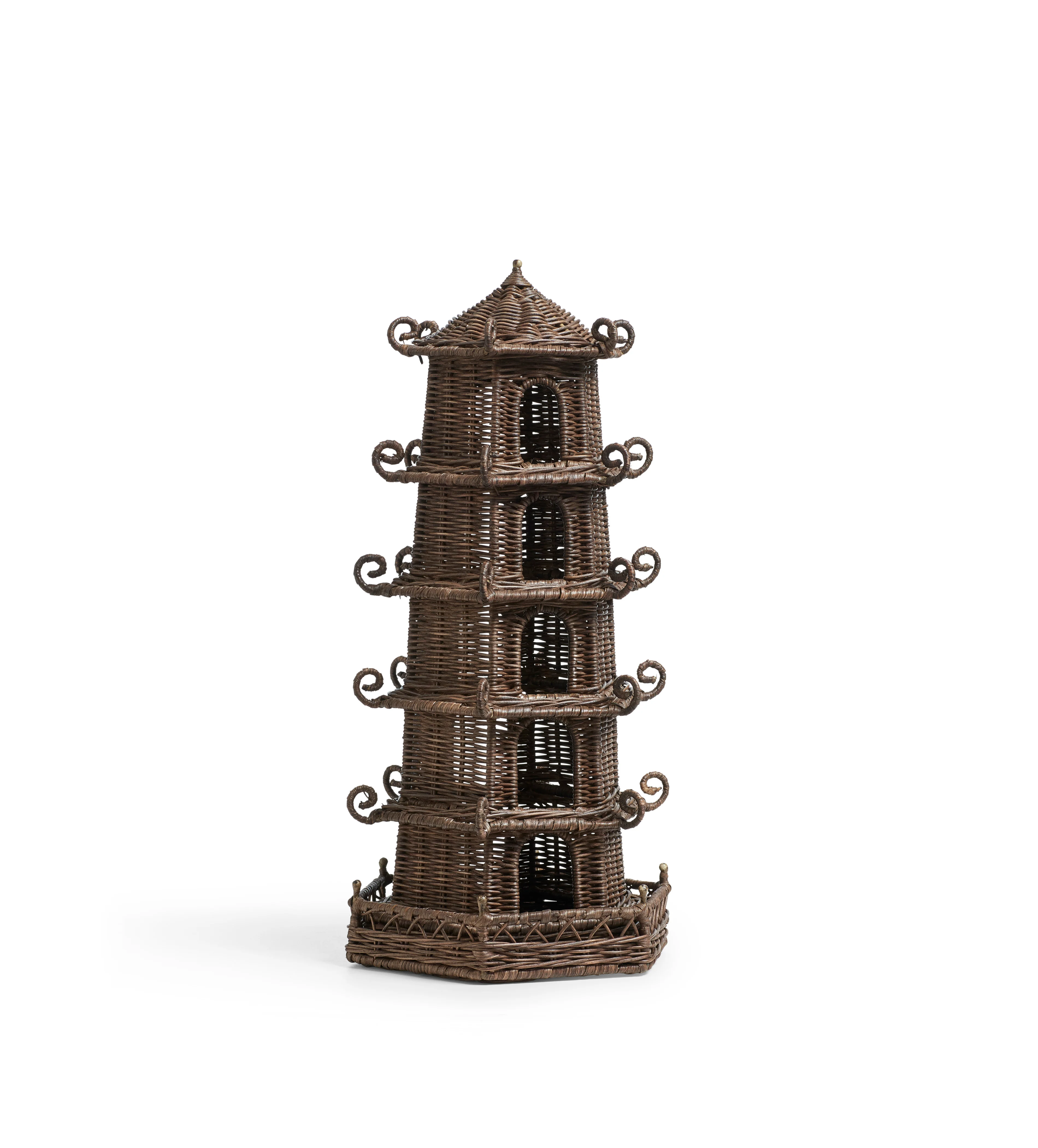 Rattan Pagoda Lantern – Antique Brown