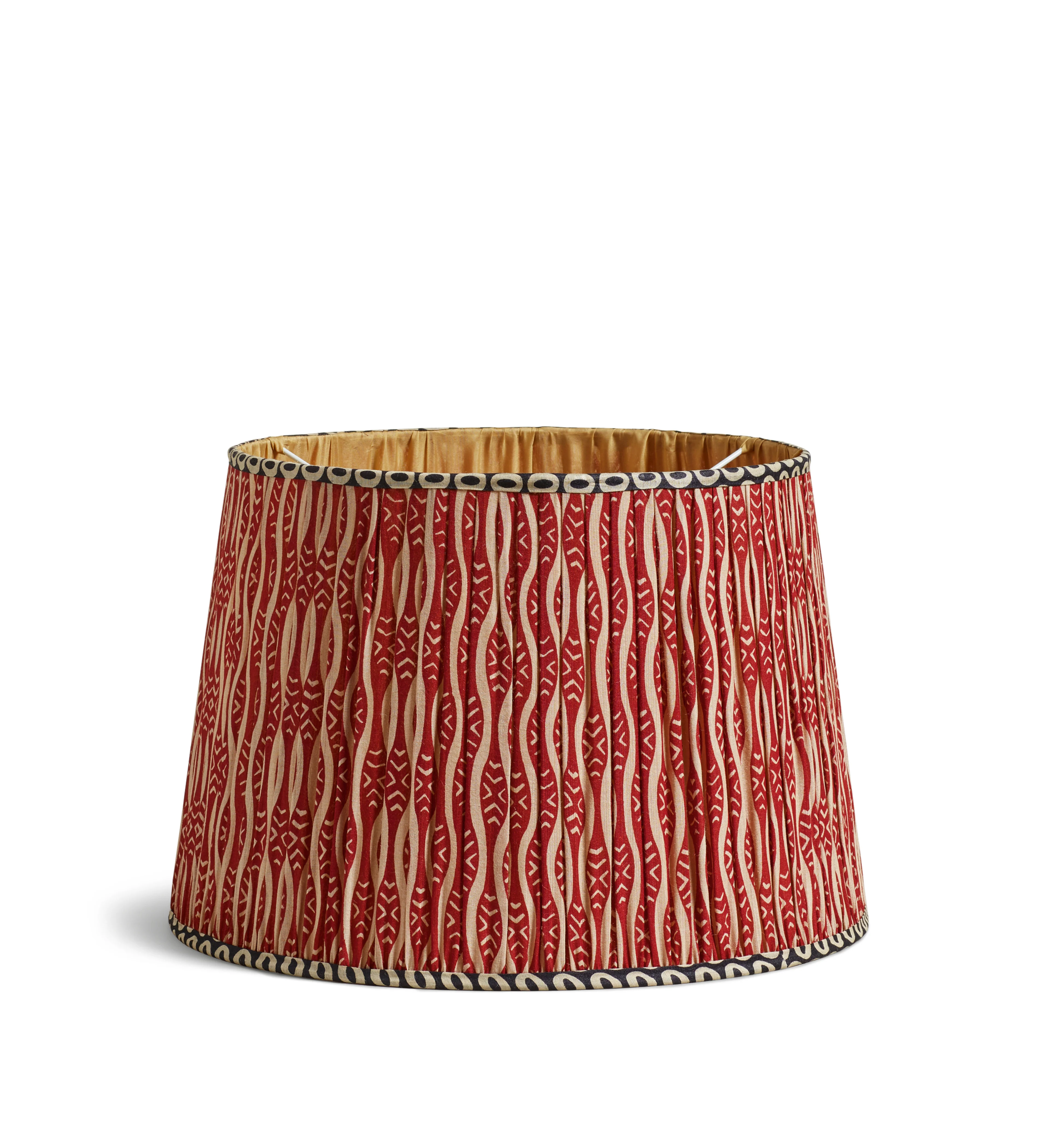 Roa Silk Pleated Lampshade 45cm – Vermillion Red