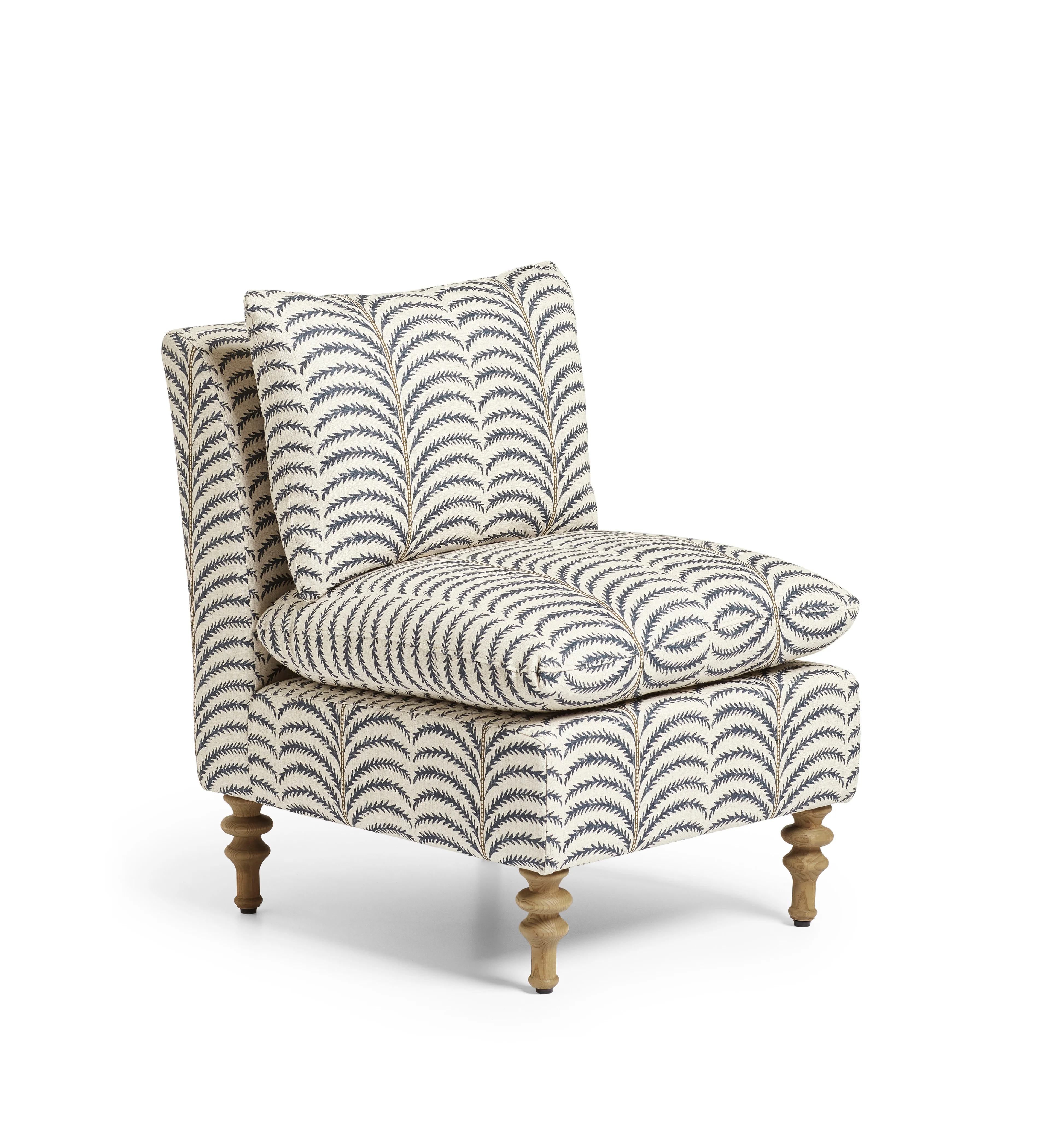 Rosina Areca Linen Slipper Chair – Air Force Blue