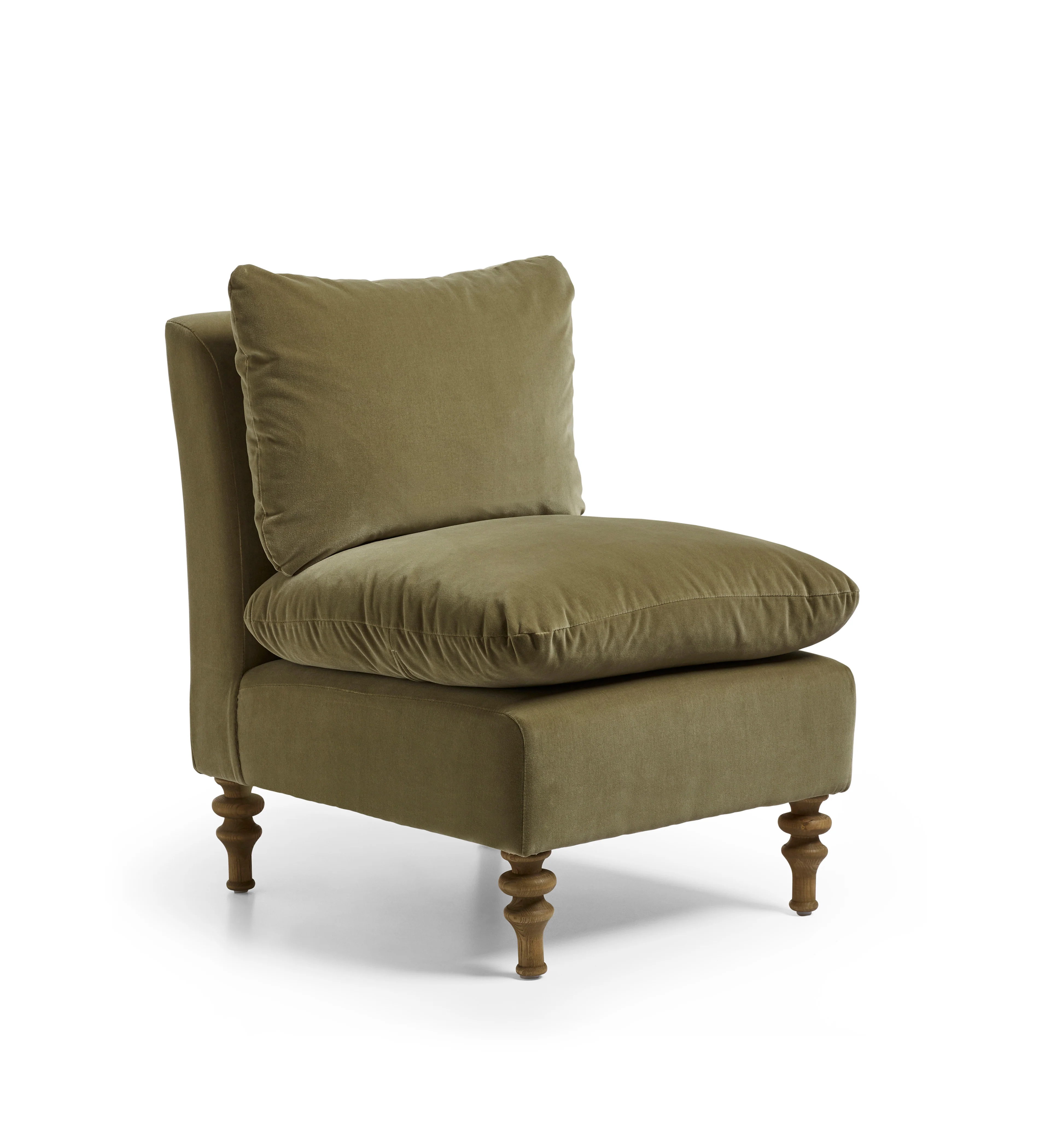 Rosina Velvet Slipper Chair – Lichen