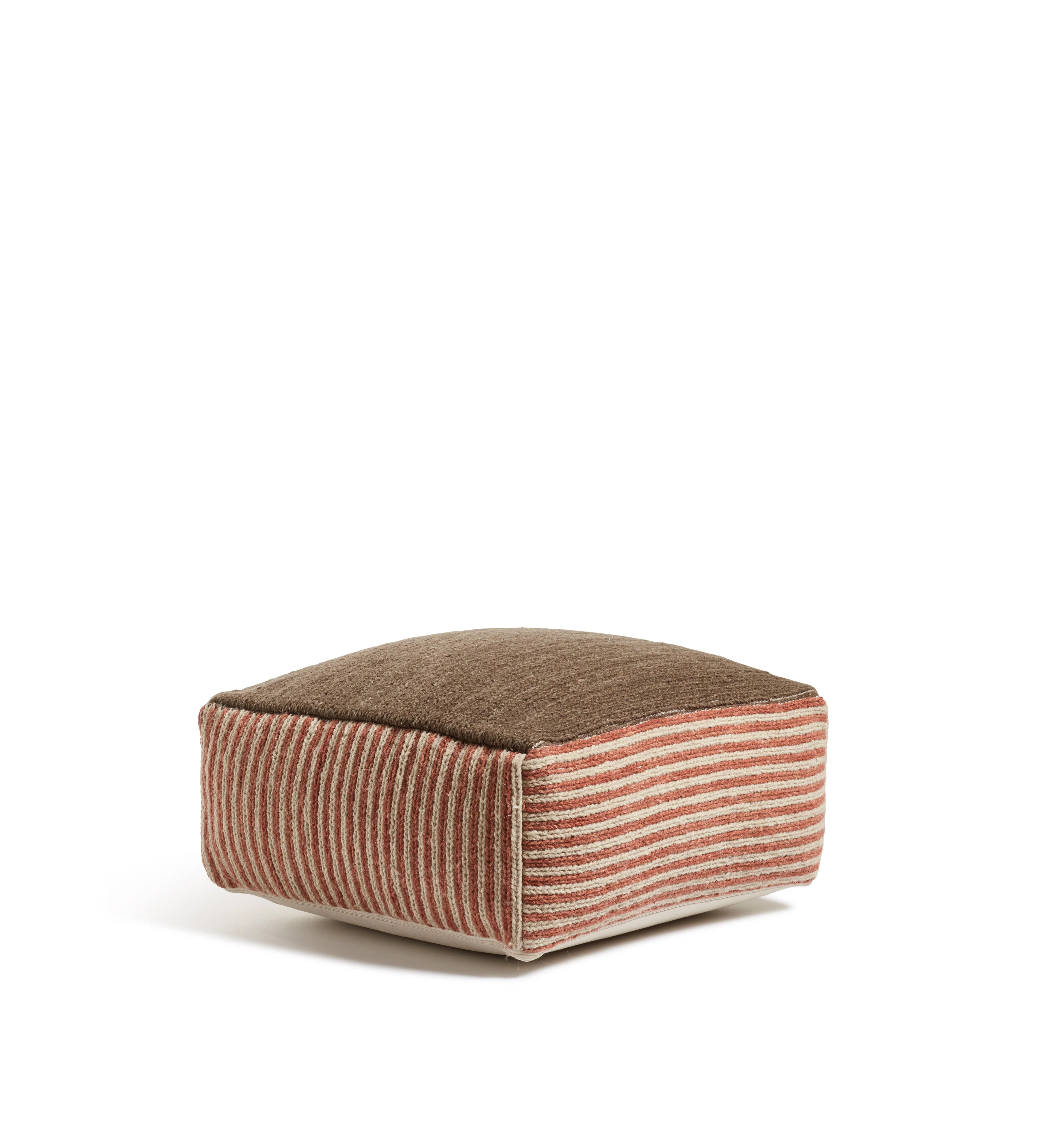 Rubia Floor Cushion – Red/Dark Taupe