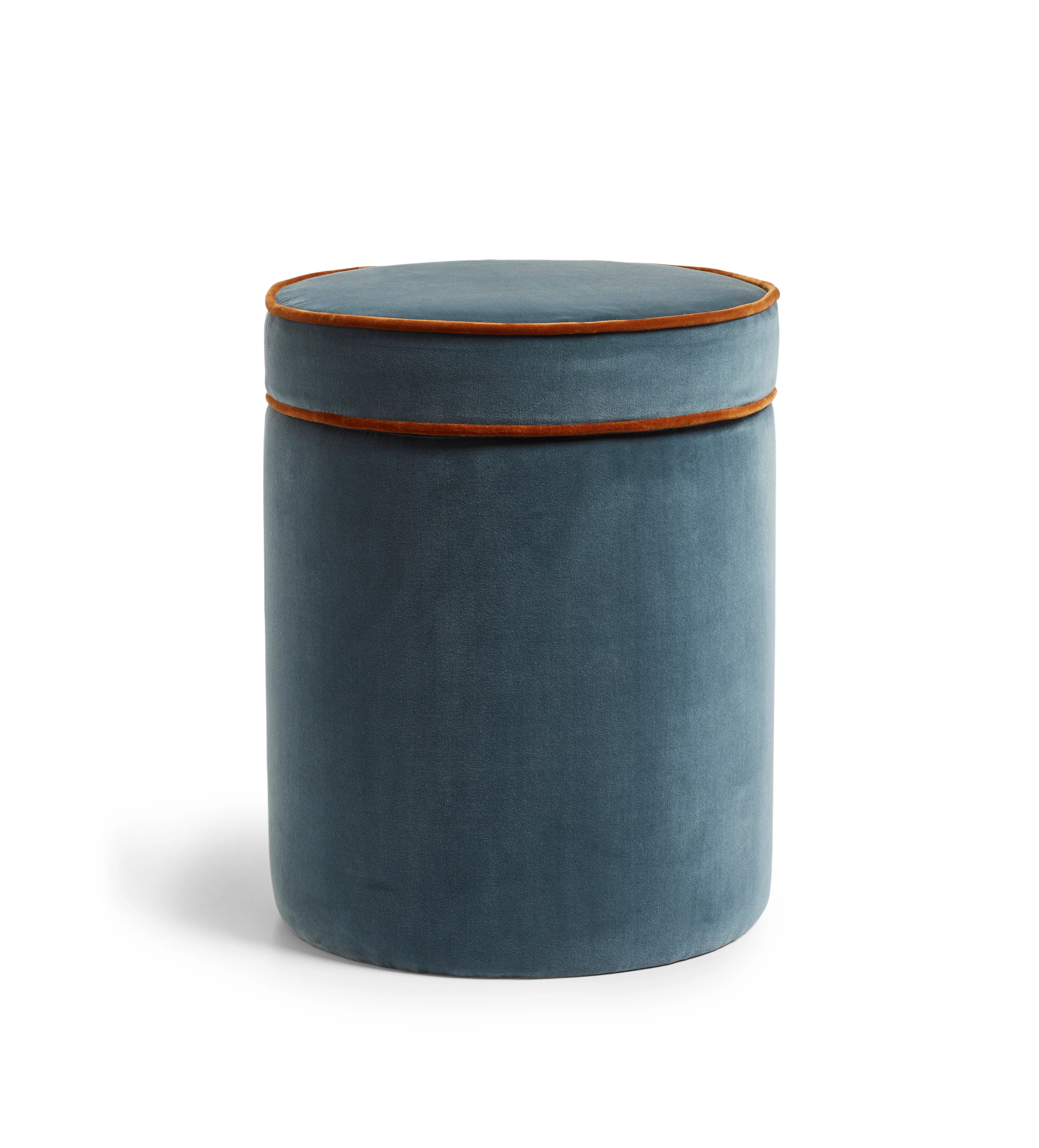 Samena Velvet Ottoman – Air Force Blue/Dirty Orange