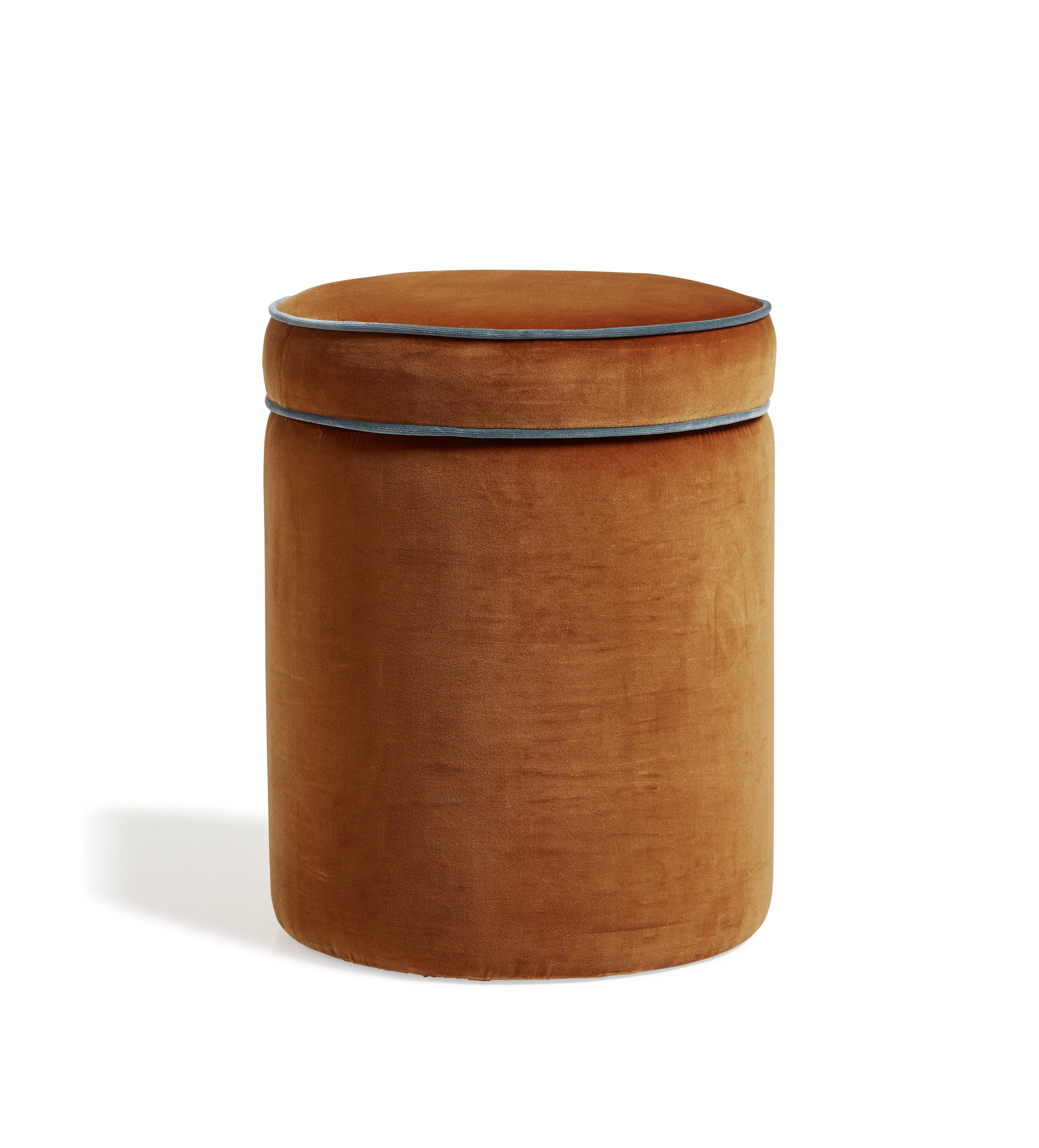 Samena Velvet Ottoman – Dirty Orange