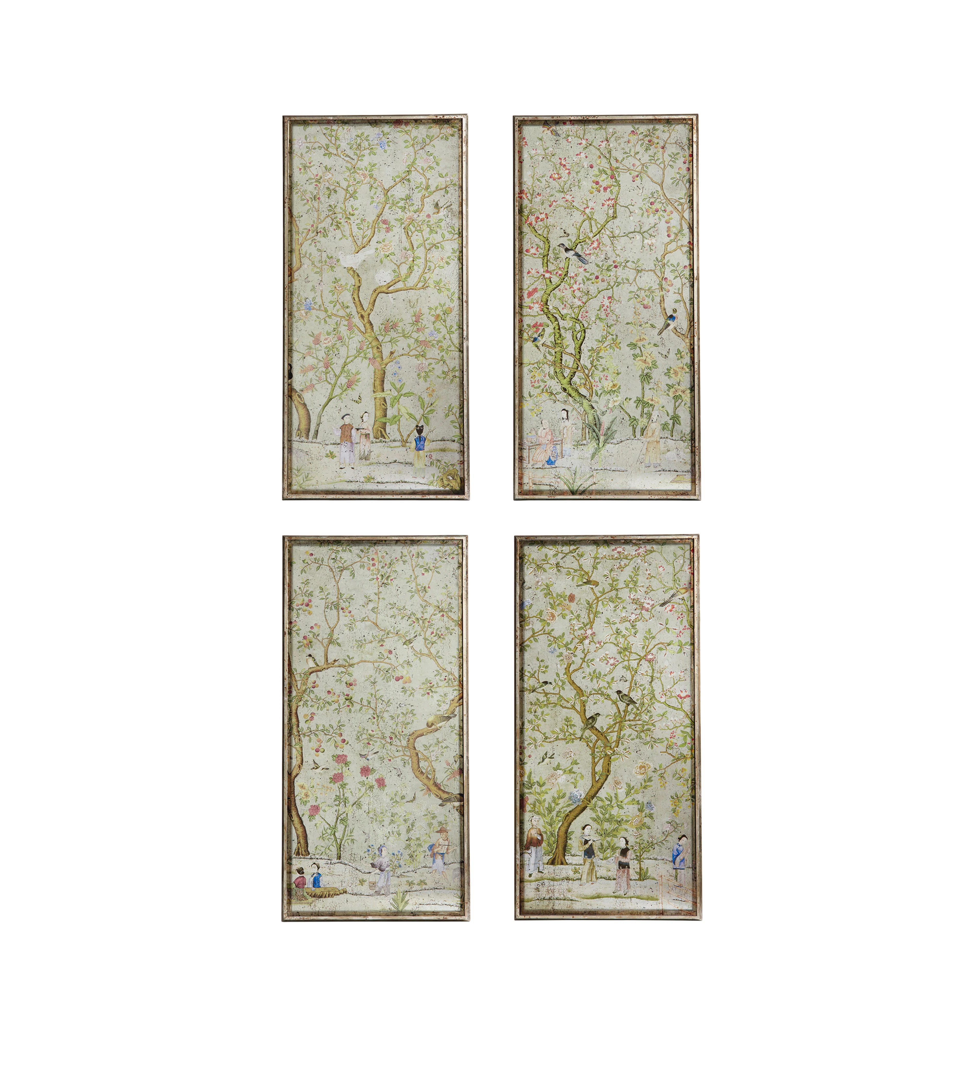 Hokkaido Wall Art Panels – Set of Four – Distressed Green