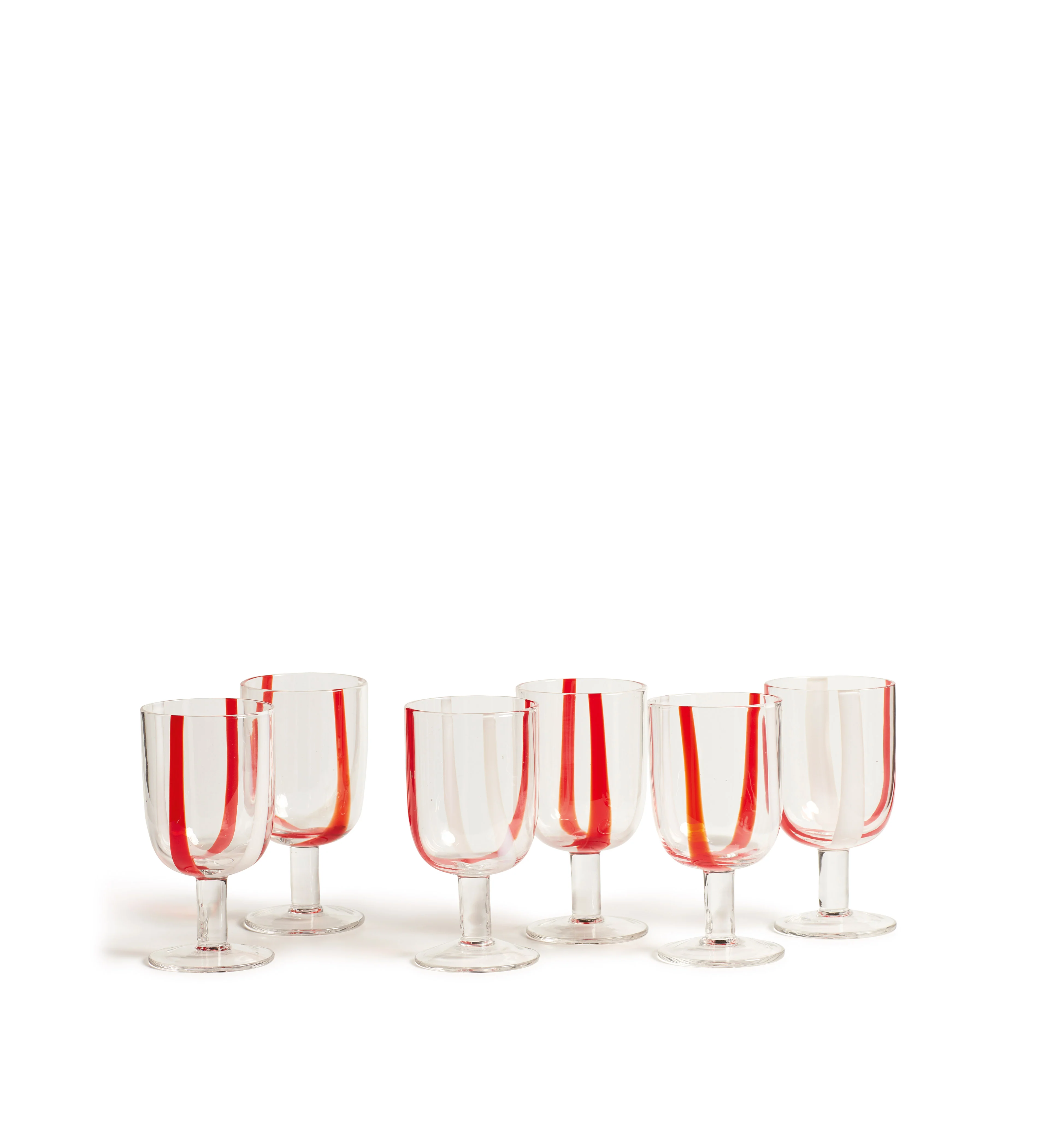 Mila Wine Glasses – Set of Six – Red/White