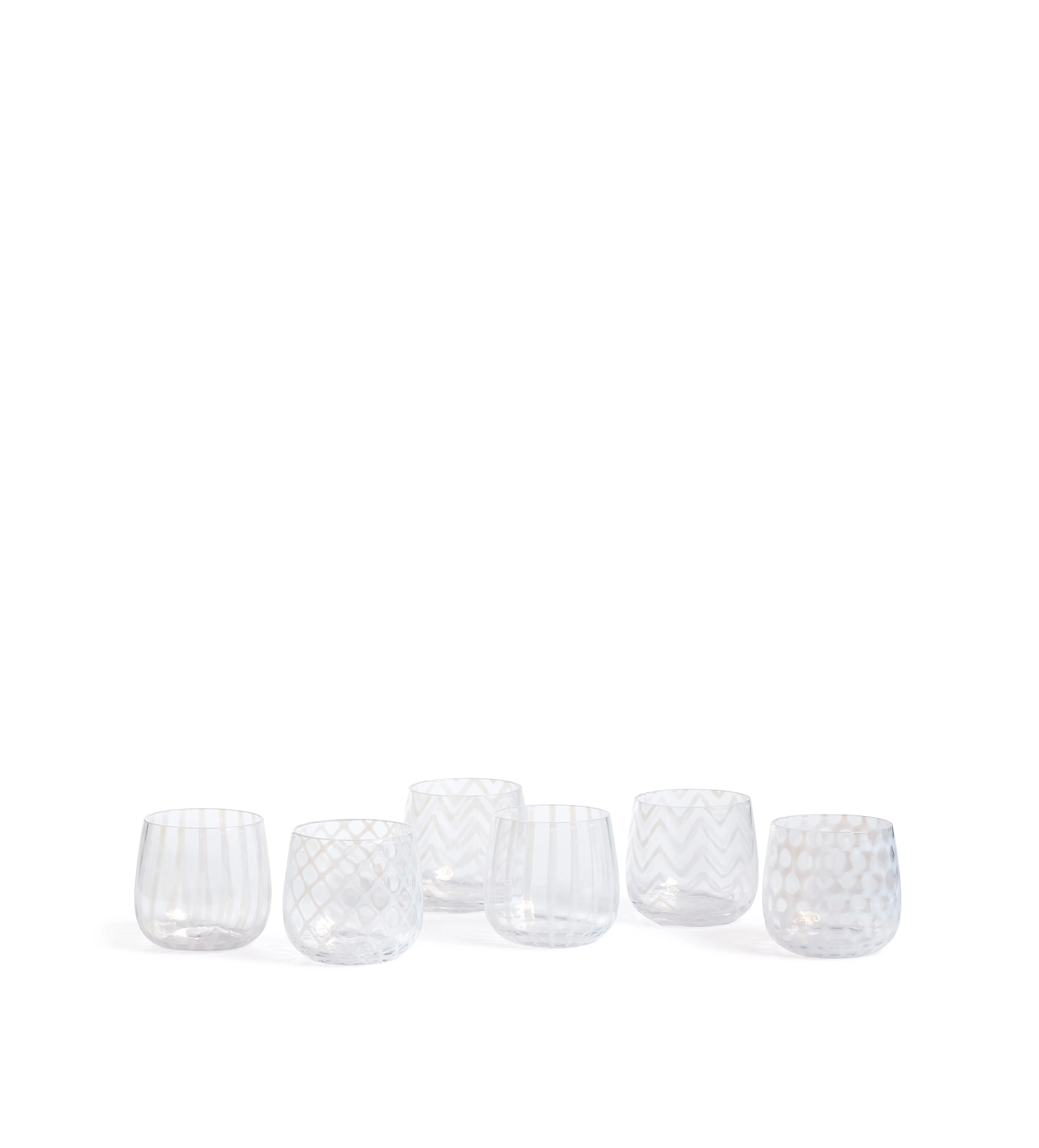 Pulcinella Round Short Tumblers – Set of Six – White