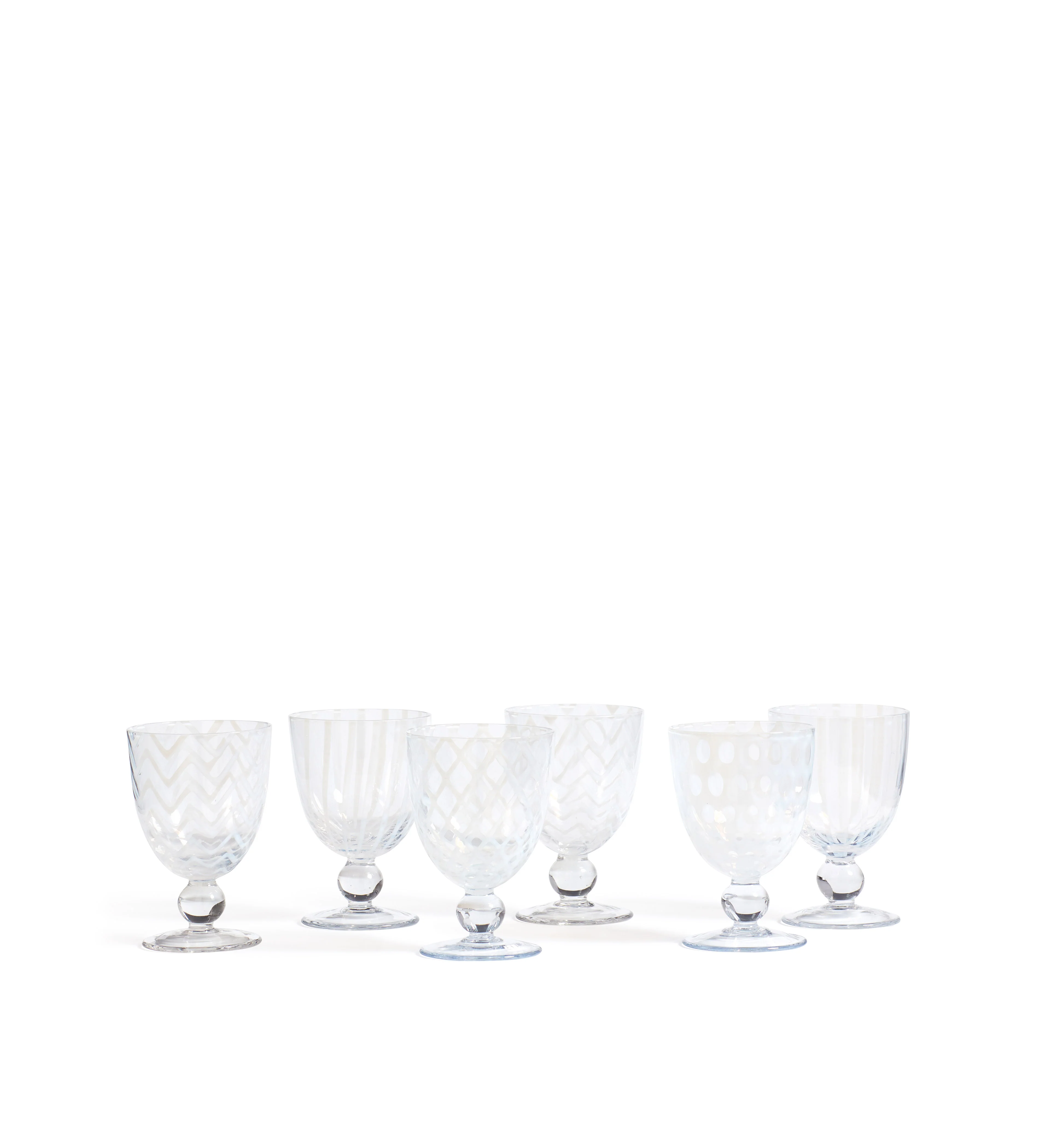 Pulcinella Small Wine Glasses – Set of Six – White