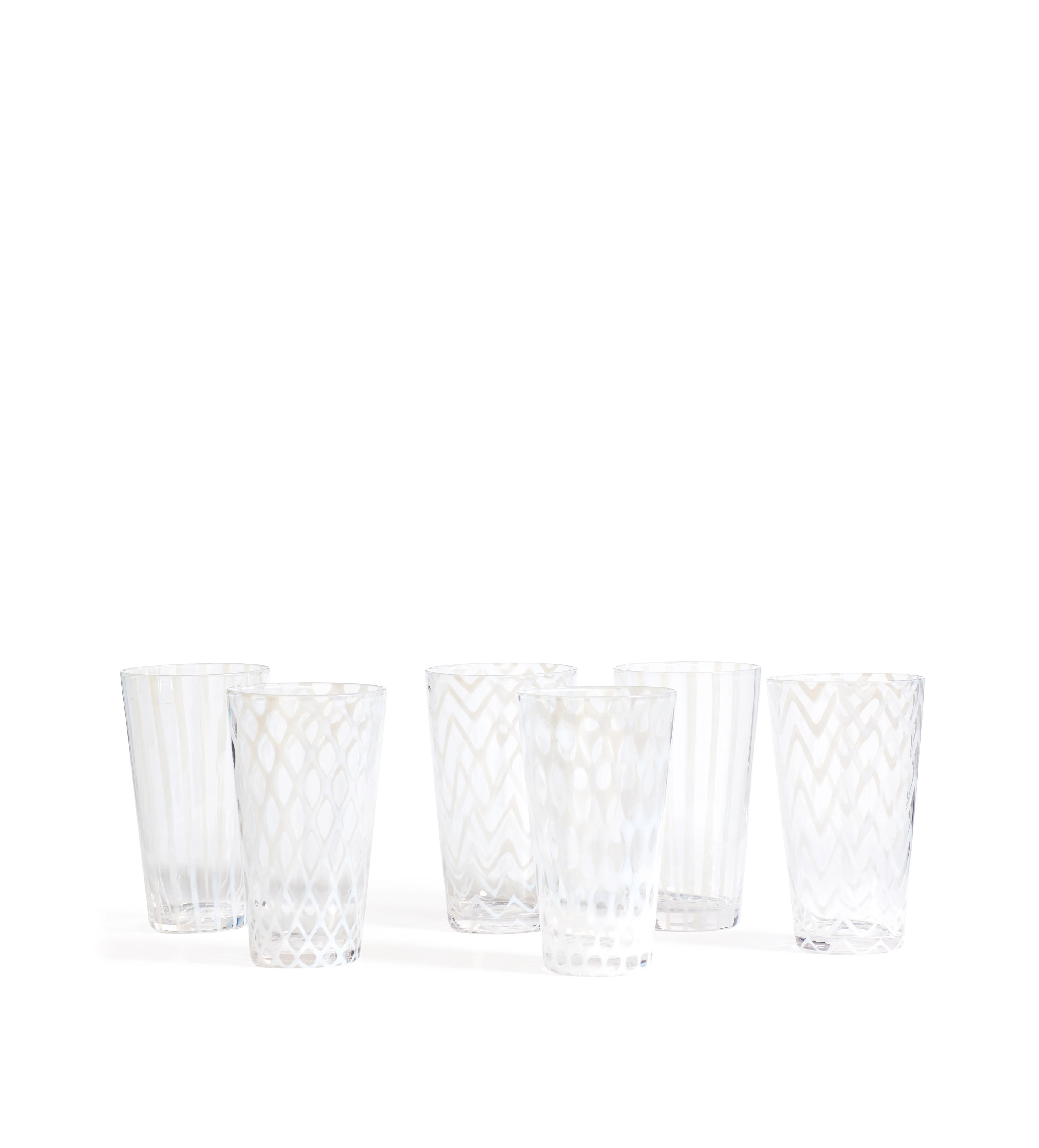 Pulcinella Tall Tumblers – Set of Six – White