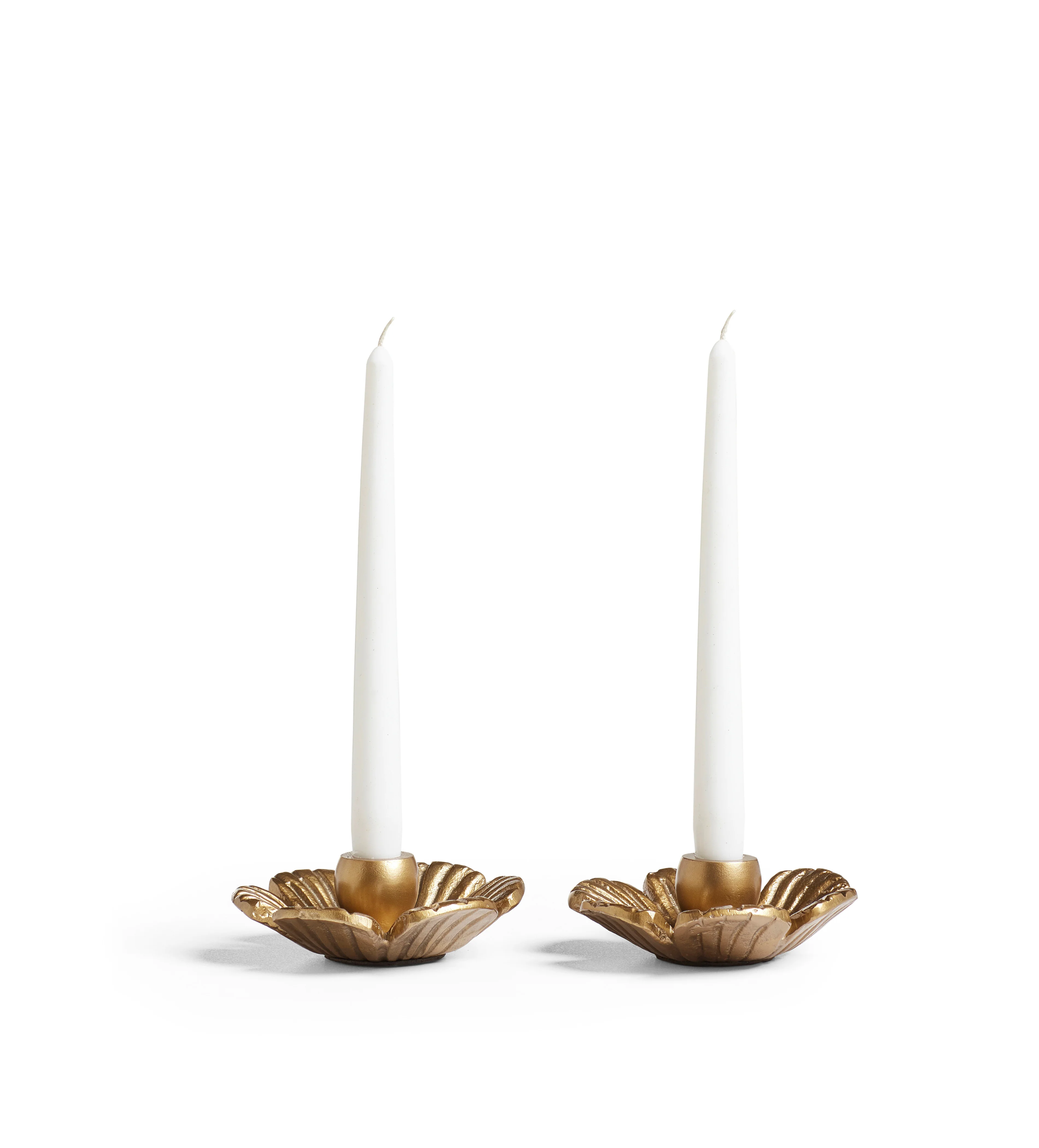 Shuye Candle Holders Pair – Antique Brass