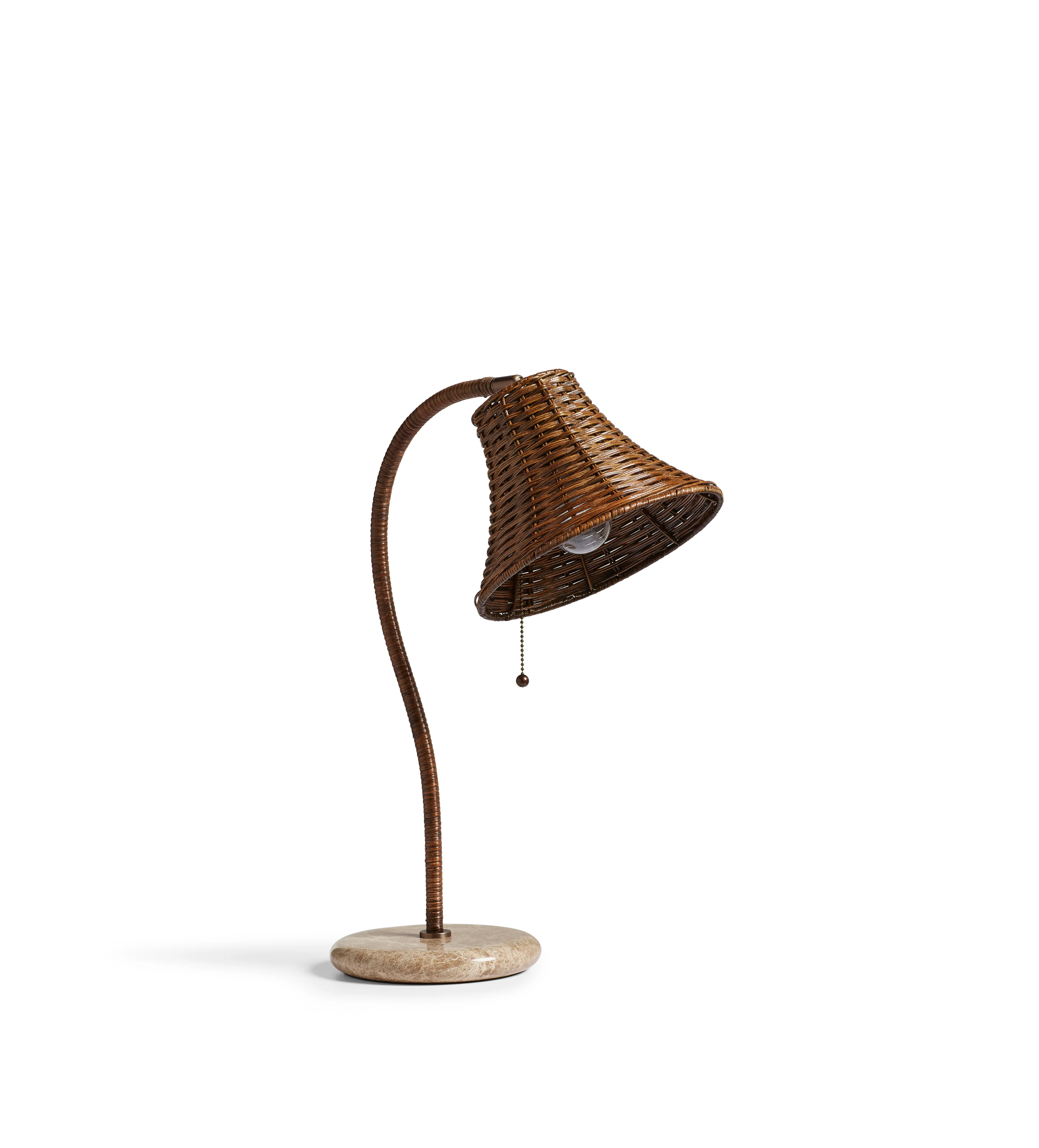 Sikao Rattan Arc Table Lamp Base – Antique Brown